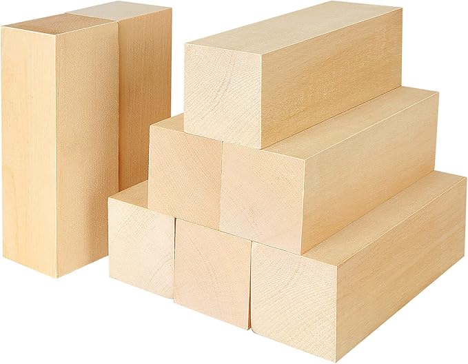 MIVIDE 8PCS 15x5x5CM Large Basswood Carving Blocks,Carving Wood Blocks