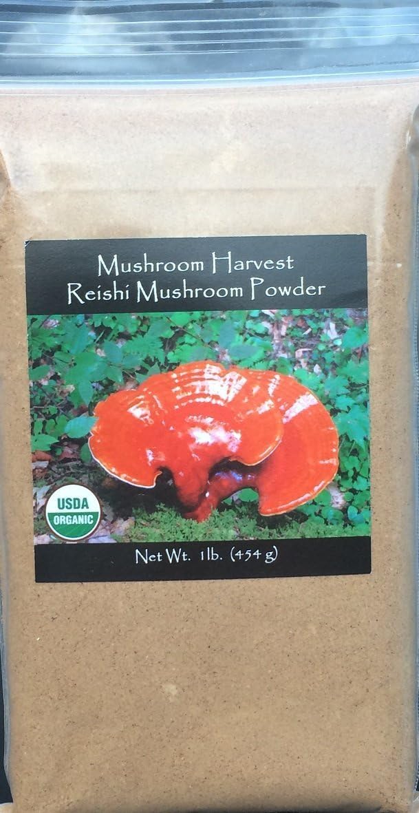 Reishi Full Spectrum Mushroom Powder by Mushroom Harvest | Certified Organic 1 lb. | Grown in USA | HIGHEST LEVEL OF PURITY AND POTENCY!