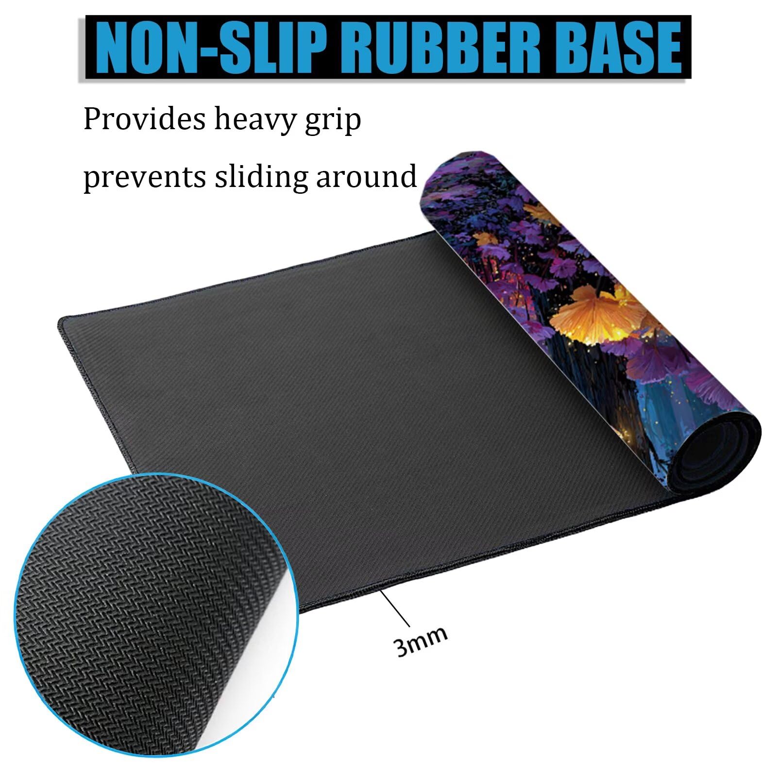 XXL Tappetino Mouse 1500x800 mm Gaming Foresta Sottomano Scrivania Ufficio, Fiore Mousepad Antiscivolo con Base Stabile, Tappeto per Mouse e Tastiera, Accessori Scrivania Gaming, Lavoro, PC H0-1065