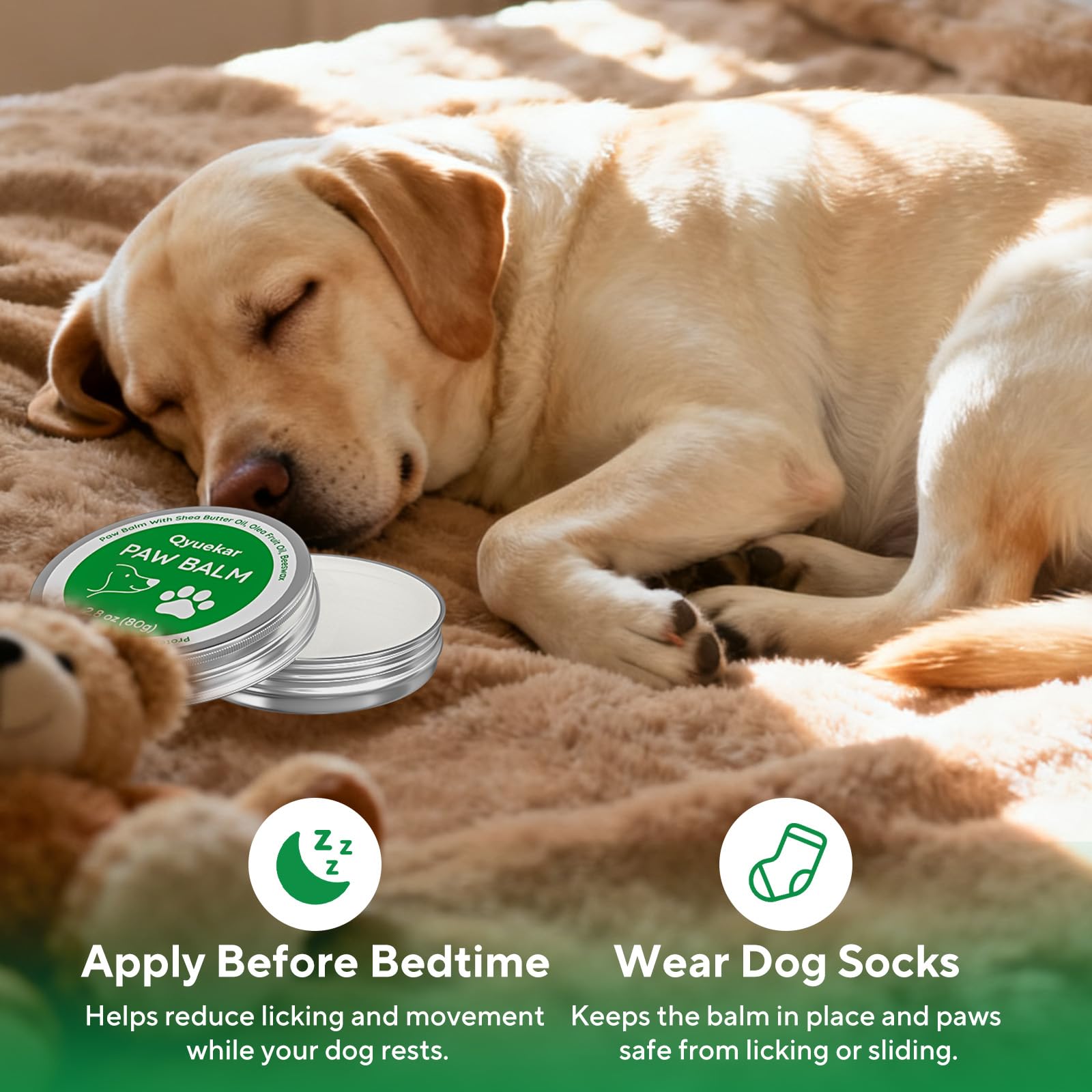 Lick-Safe Dog Paw & Nose Balm, Dog Paw Wax Protector with Coconut Oil, Moisturizer Soother Dry Cracked Snout & Pads, All-Natural Nose Butter & Cream for Horse Hoof, Cat Petts Care, 2.8oz/80g - image 5