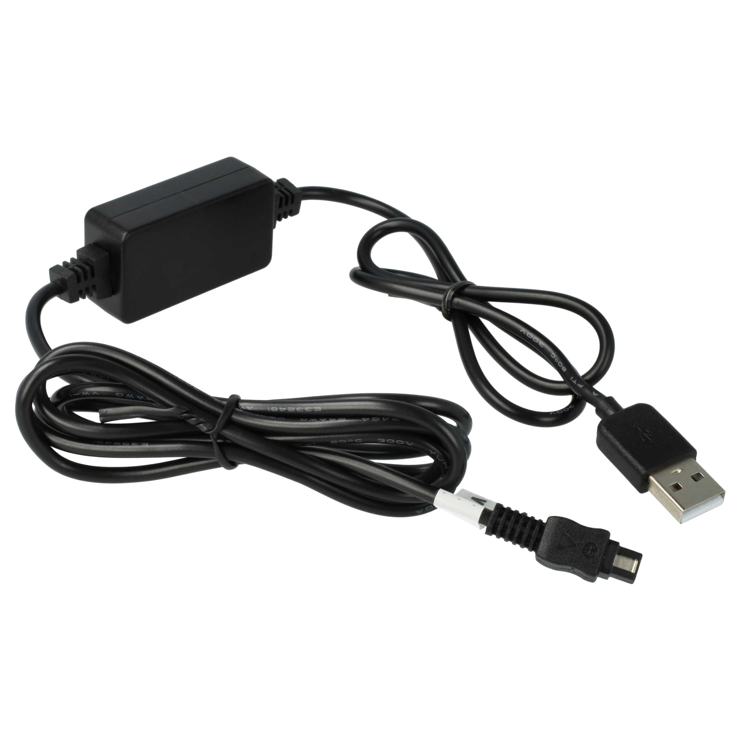 vhbw Kabel USB do ładowania kompatybilny z Sony HDR-XR350, XR550, XR550E, XR350E, XR350V, XR500V, XR520V Kamera, Kamera Kamera, Czarny