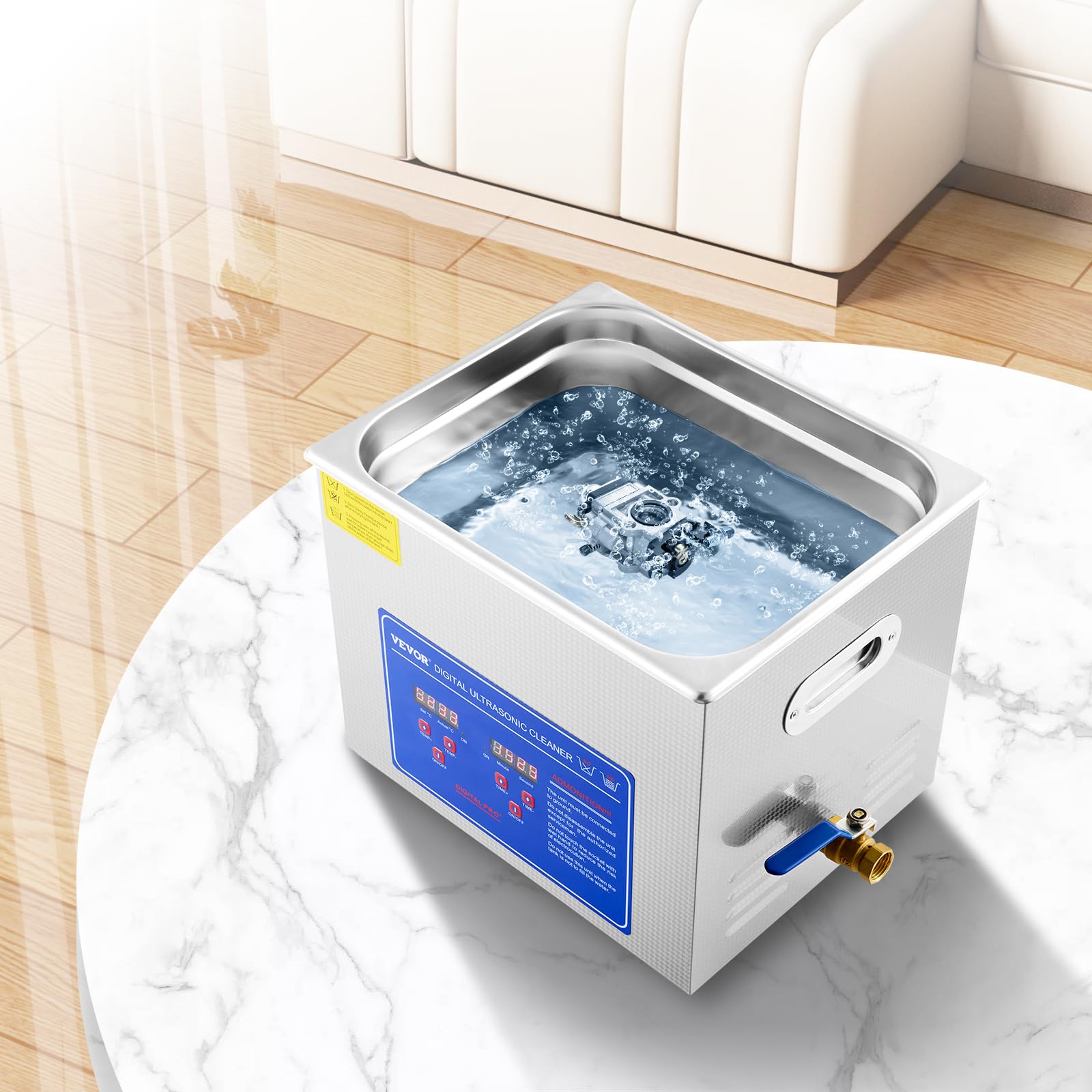 VEVOR Professioneller Ultraschallreiniger 10 L, Ultraschall Reinigungsgerät mit Digitalem Timer & Heizung, Schmuckreiniger 40 kHz Ultraschallreinigungsmaschine für Brillen, Uhren, Ringe & Kleinteile