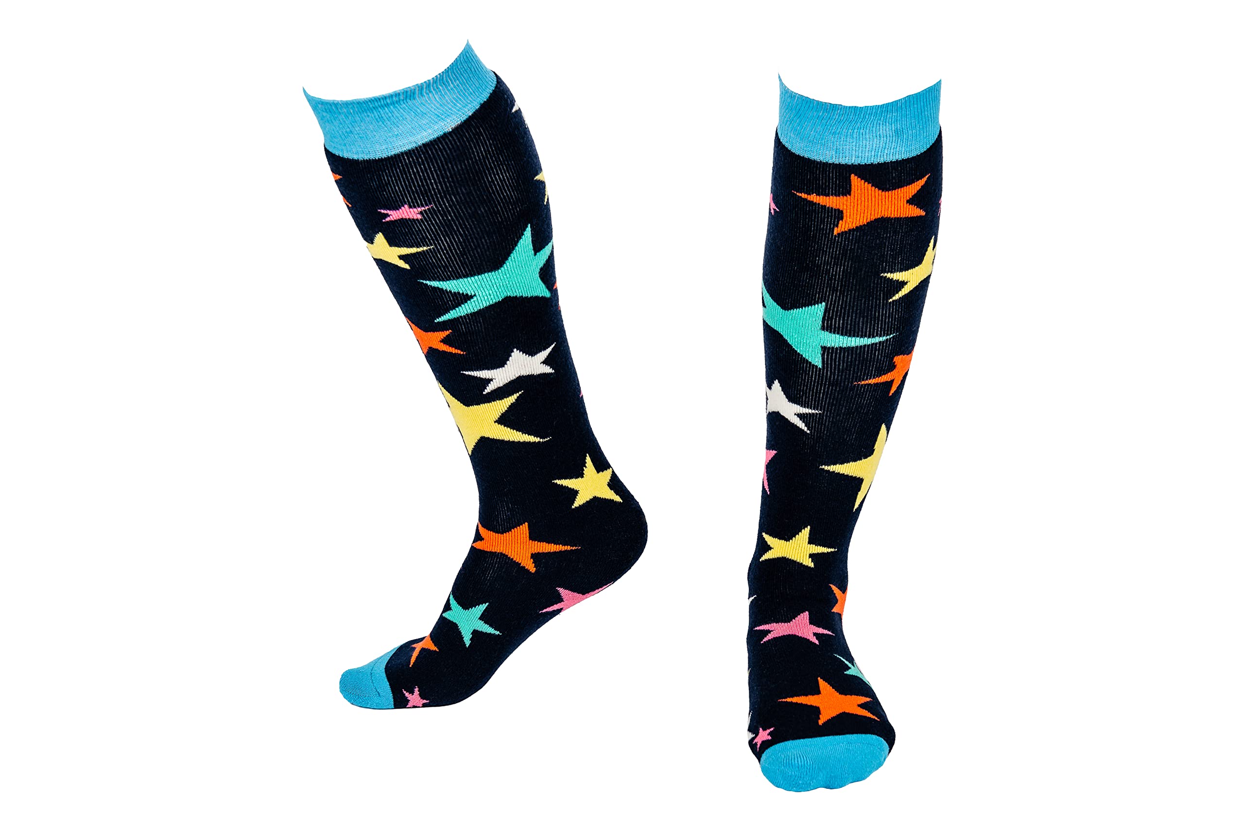 Squelch Women's Stars Grown Ups Socks - 3 In 1 Adult Socks - Hike, Ski & Welly Sock, Thick, Comfy & Soft, One Size Fits All (Stars)