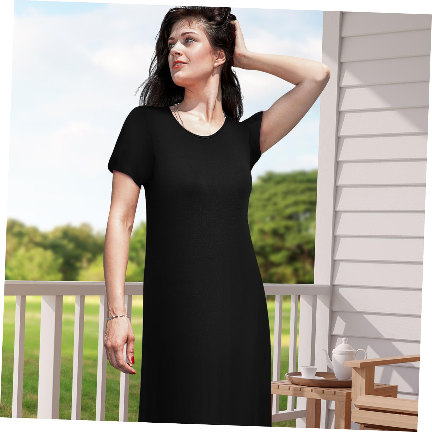Gonna da Casa Vestito Ampio Abito da Notte per Donna Indumenti da Notte Camicie da Notte da Donna Camicia da Notte da Donna Abbigliamento per La Casa delle Donne Rosa Modale