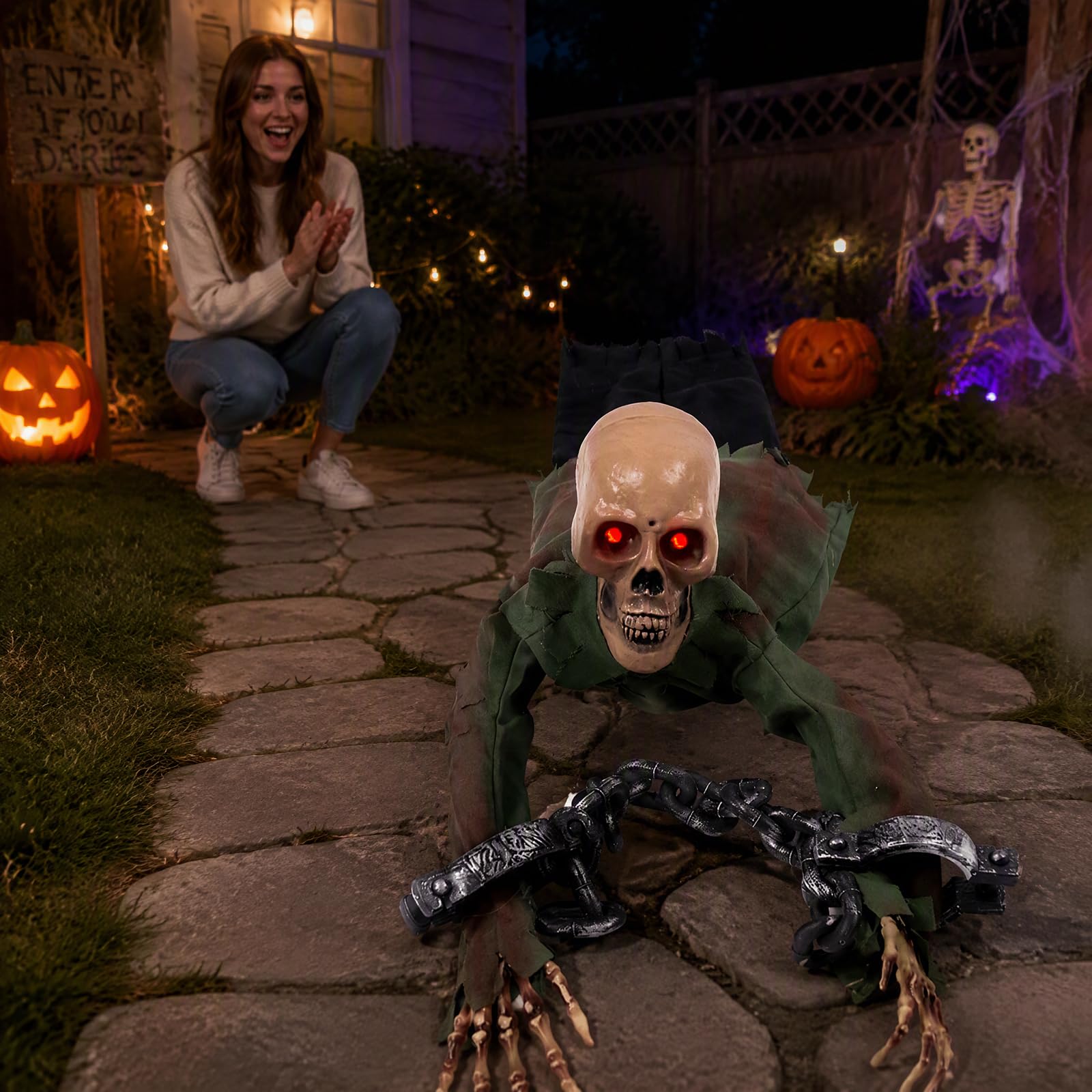 Decoración eléctrica de Halloween con diseño de fantasma zombi