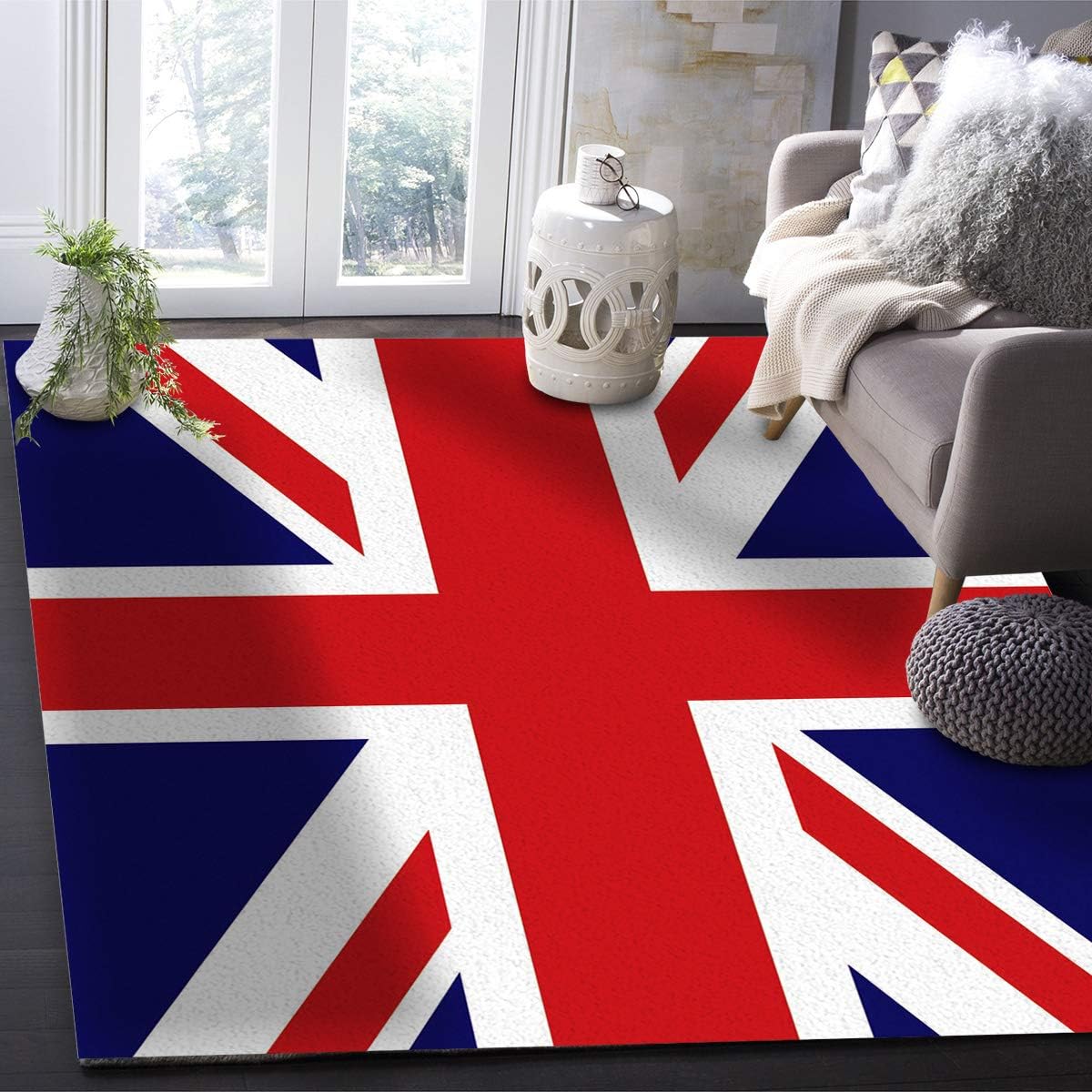 Tapis Zone 80 x 150 cm Collection Drapeau Anglais Tapis Chambre d'enfant Drapeau de l'Angleterre Grand Tapis de Chambre d'Enfant pour la Décoration de Chambre d'Adolescents et de Garçons Sol, Salon