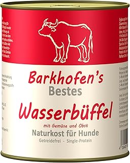 Barkhofen Tiernahrung Nassfutter für Ihren Hund 6X 800g – Hundefutter nass & getreidefrei mit Wasserbüffel - Hunde Futter in Dosen ohne Getreide product image