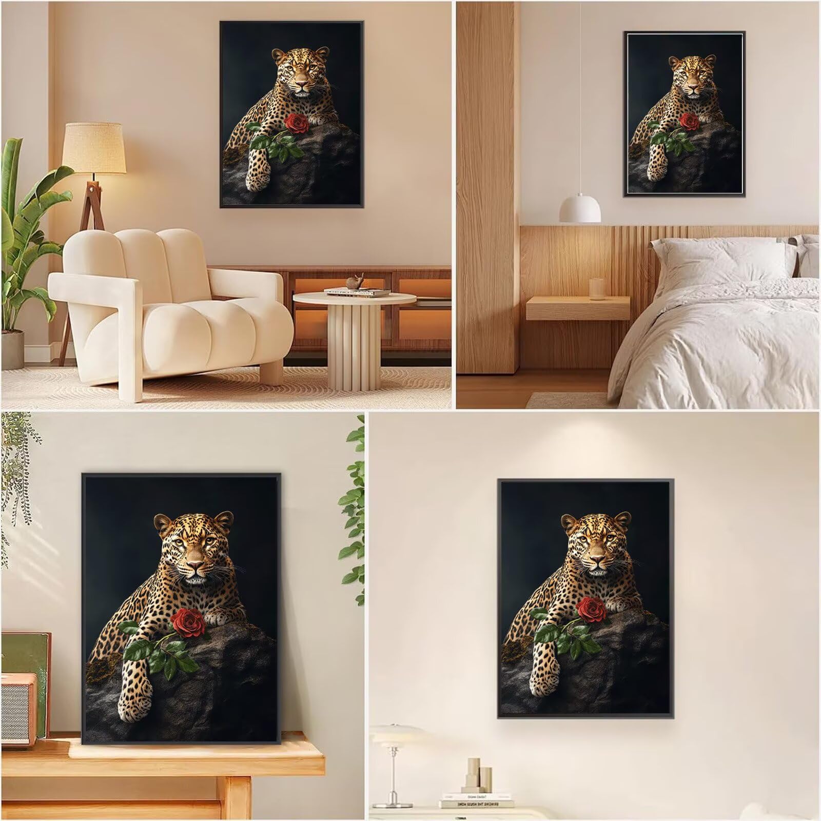 Diamond Painting Leopard, Tier Diamond Painting Erwachsene 5D Runder Full Drill Diamond-painting, DIY Kreuzstich Bastelset Kreativ Set für Erwachsene, Crystal Art Home Wand Dekor, 70x100cm, Model895