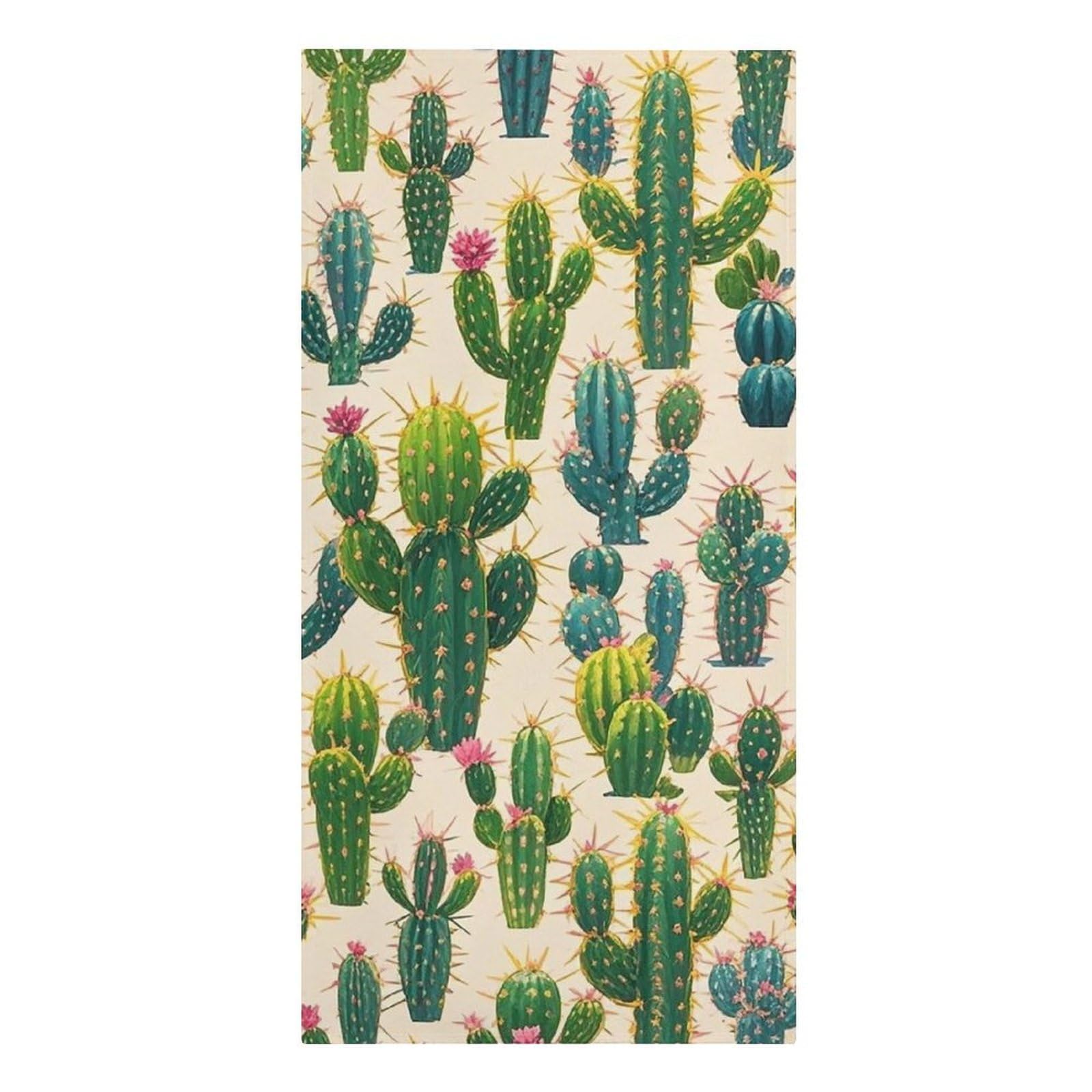 QMNLKH Cactus Pattern Beach Towel for Women, Large Microfiber Pool Towel for Men, Absorbent Swim Towels for Home, Lightweight Bath Towels for Camping, Yoga, 30.3"x61.4"