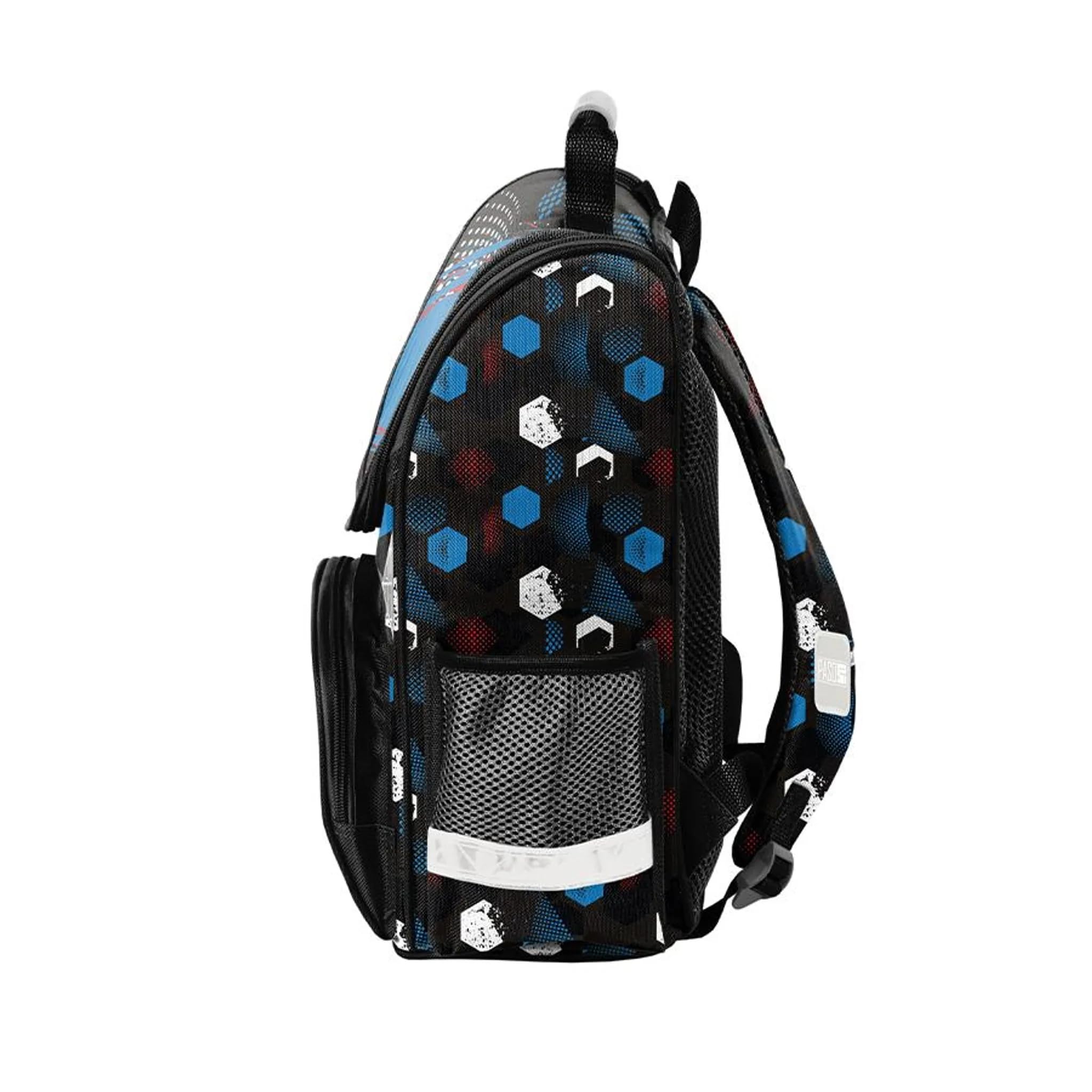 PASO - Schulranzen für Jungen und Mädchen, 6er-Set - Schul-Rucksack für Kinder mit Federmäppchen - Schuhbeutel Trinkflasche und Brotdose - Ball Motiv - 1-3 Klasse
