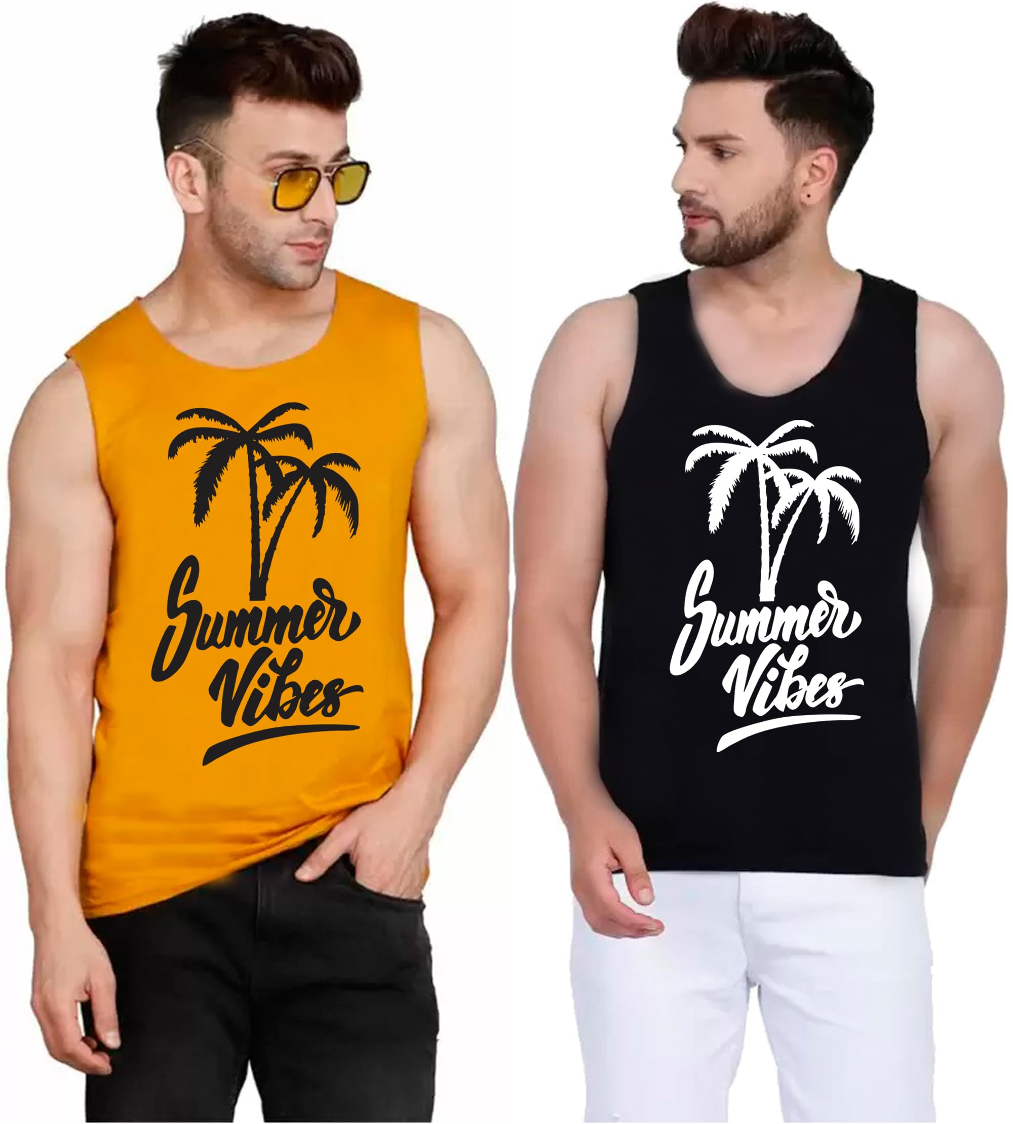 Men's Summer Vibes Printed Sleeveless Vest, Pack of 2-picture-39