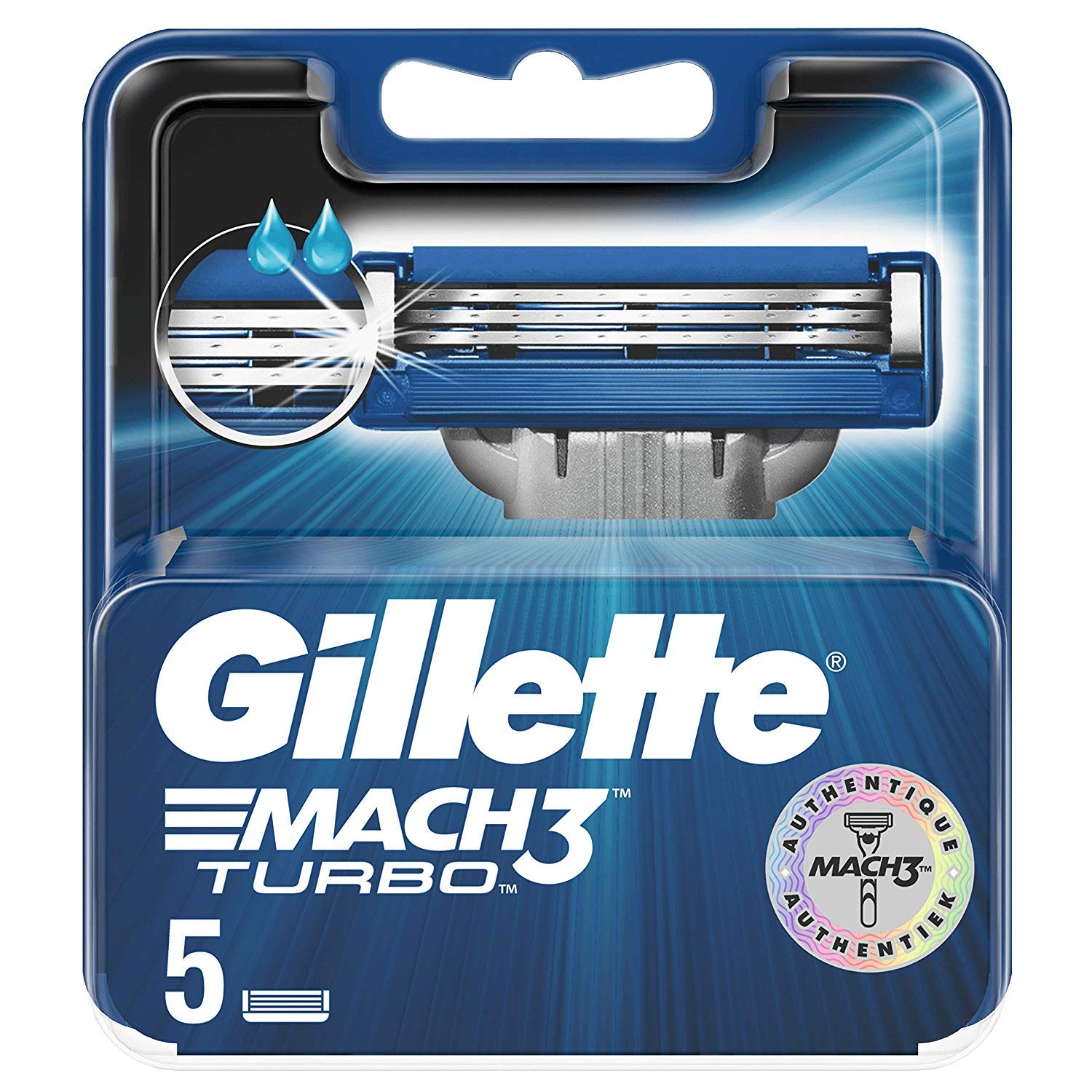 Gillette Mach3 Turbo - Lame per rasoio da uomo, 5 ricariche