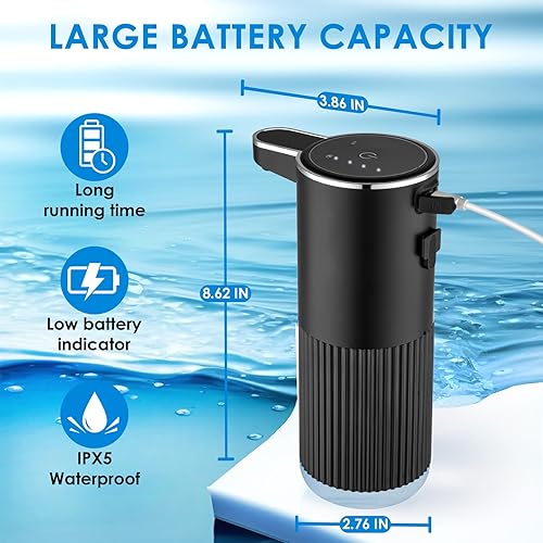 Miniatura 5 de Dispensador automático de jabón espumoso, dispensador eléctrico de jabón de manos de espuma ajustable de 4 niveles, recargable por USB, sin contacto