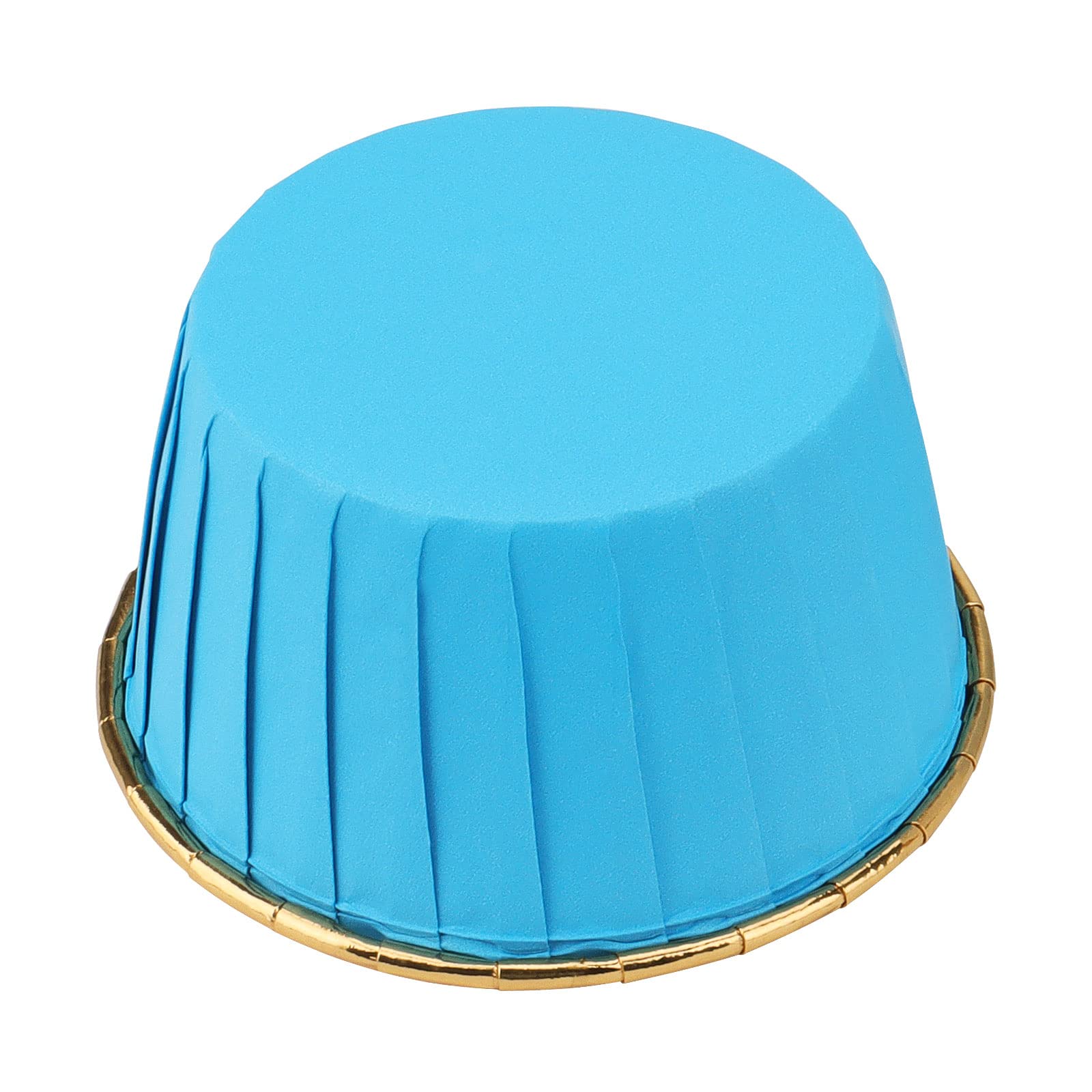 Lot de 200 caissettes à cupcakes en aluminium, 4 couleurs métalliques, mini caissettes à cupcakes de Noël pour fête d'anniversaire, mariage, cupcakes faits à la main, blanc/bleu/rose