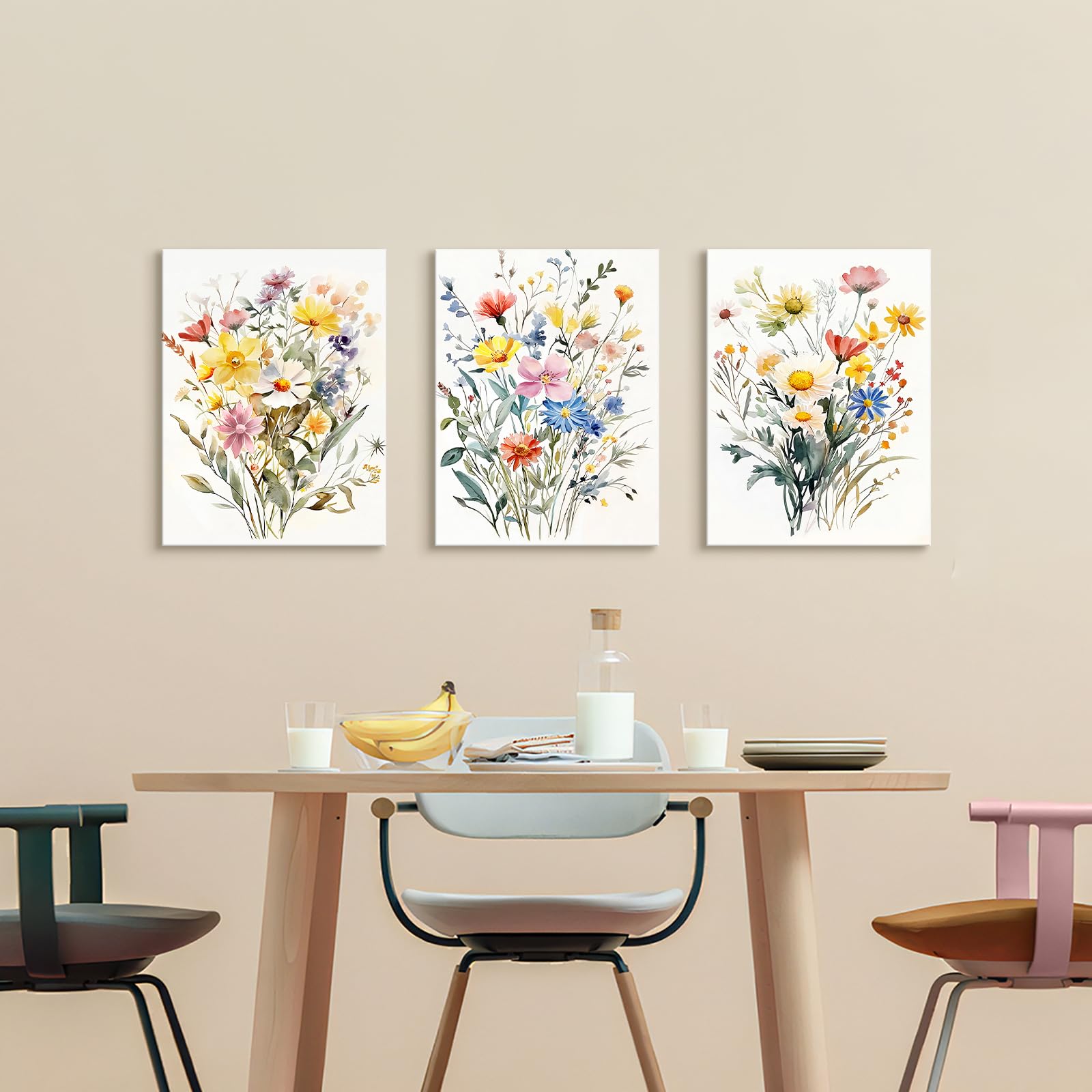 3 Pcs Wooden Framed Canvas Wall Art Set Bohemian Sage Green Canvas Prints Poster Geometric Line Beige Green Pictures for Living Room Bedroom Dinning Room Hallway Stairs Wall Decor 30x40cm x3pcs — view 416