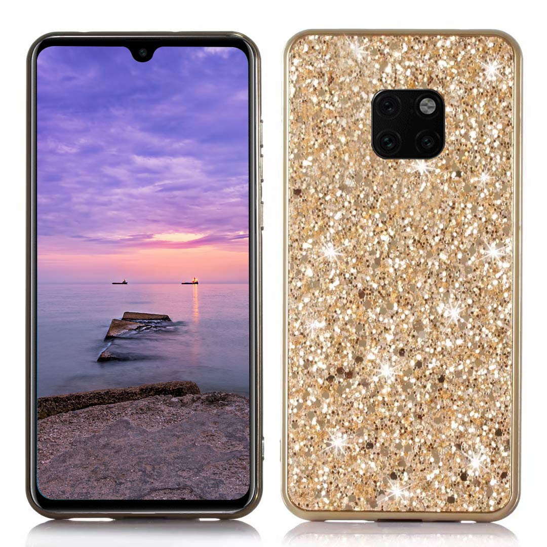 Huawei Mate 20 Pro Hülle Mit Glitzer & Strass – Silikon Case In Rose Gold, Stoßfest & Ultradünn