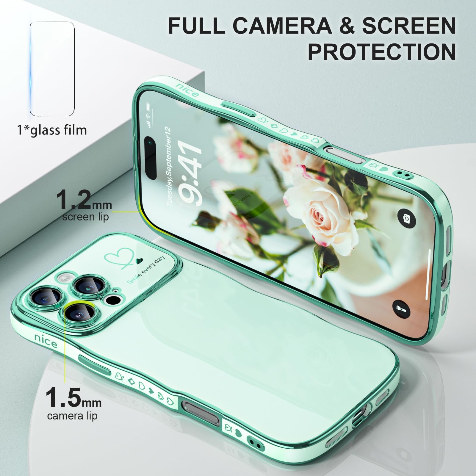 Amazon.com: ROYBENS for iPhone 16 Pro-Max Case Wave Frame