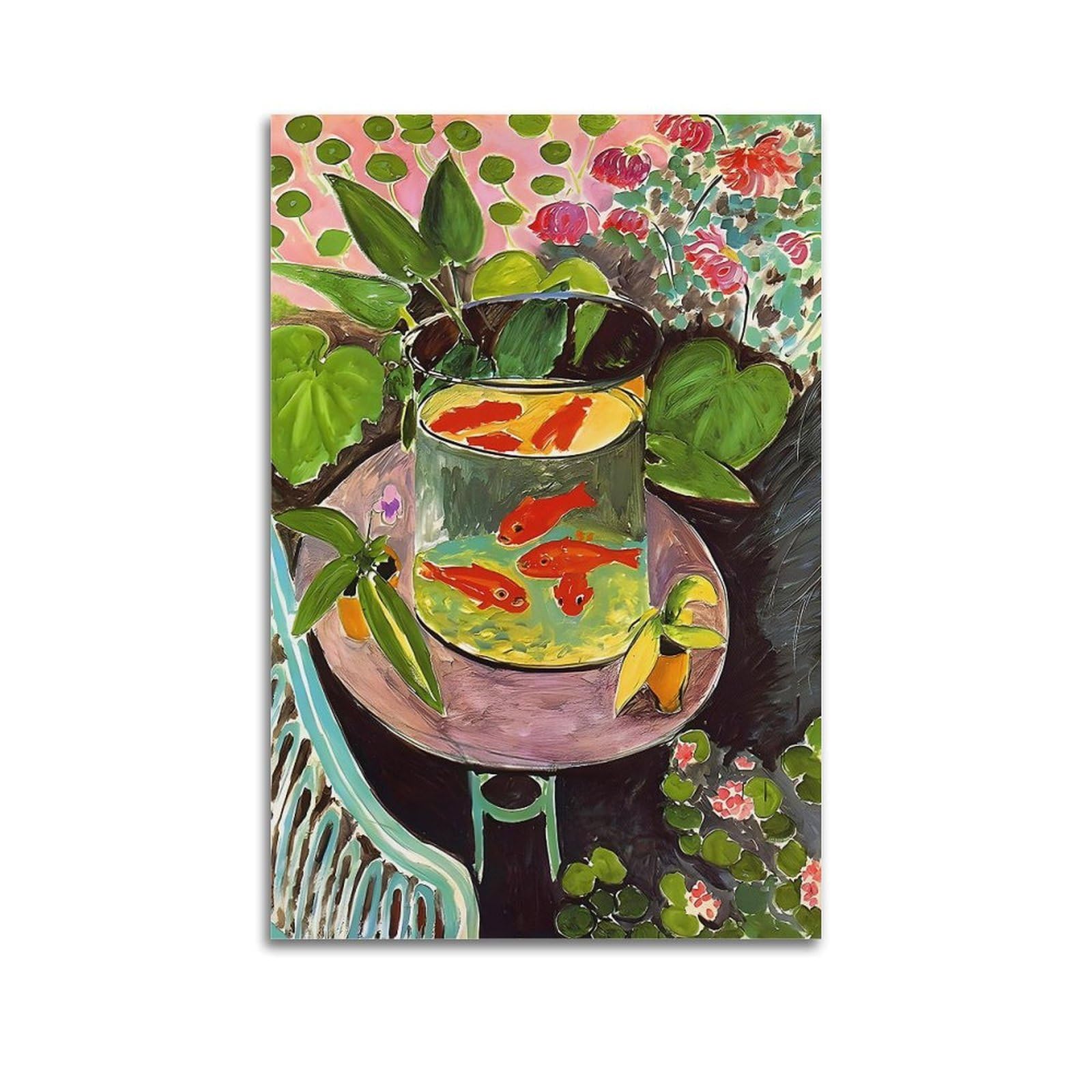 JoenTdrn Henri Matisse Prints Goldfish Abstract (71) xiu Aesthetic Canvas Wall Art Print Home Decor for Bedroom Living Room24x36inch(60x90cm) Unframe-style