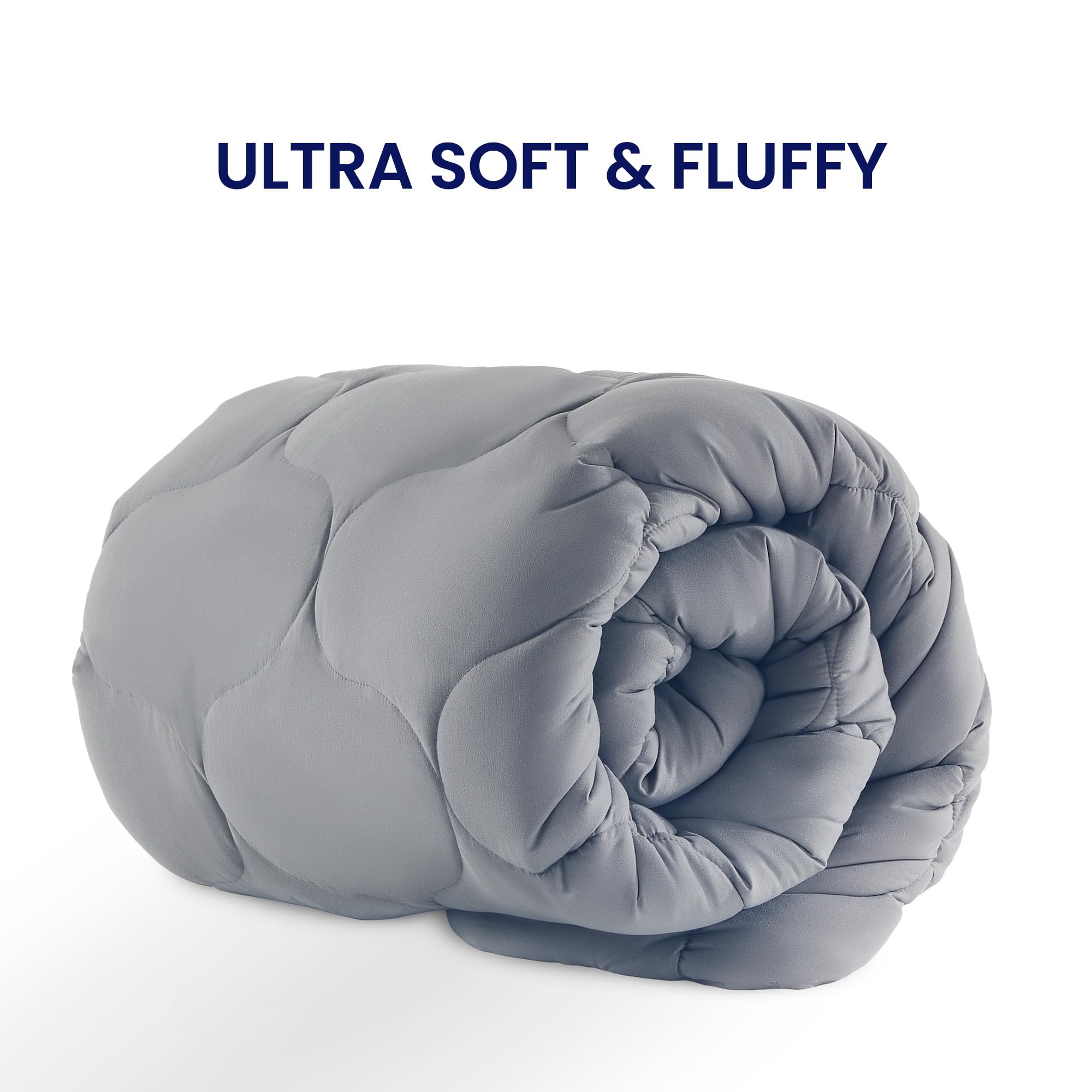 SLEEP ZONE Coprimaterasso rinfrescante, queen size, coprimaterasso extra spesso, morbido e soffice, materasso da letto, facile da pulire, lavabile (grigio, queen)