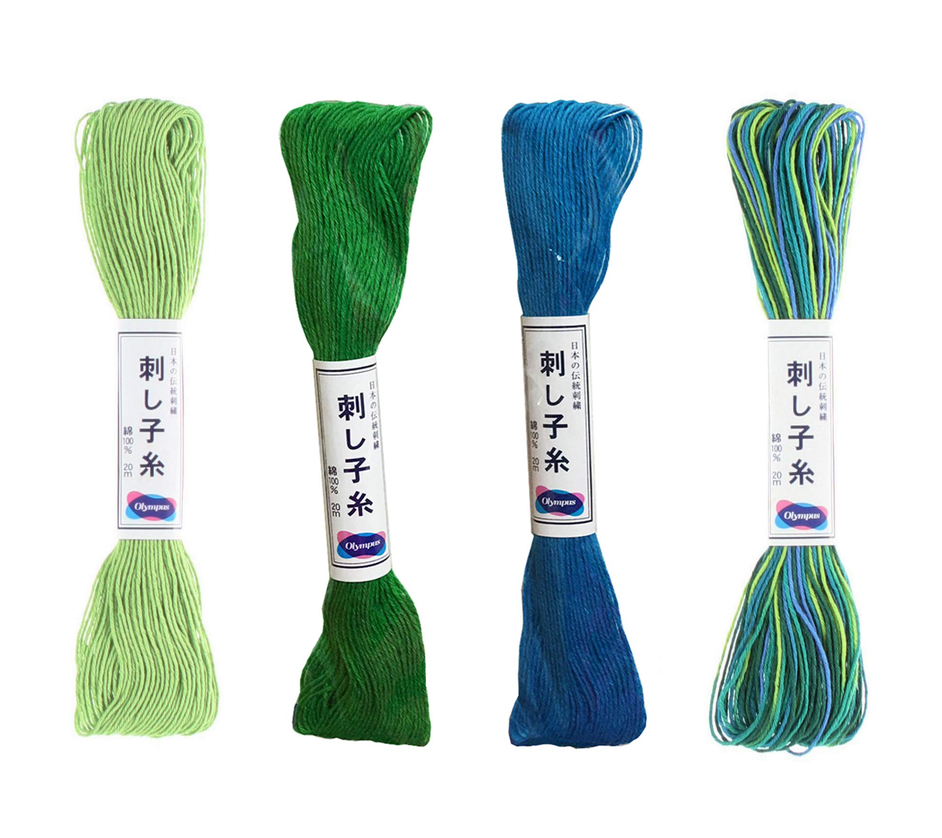 Olympus Sashiko Thread 20m Skein Color Bundles (Aruba: 77-06-26-27)