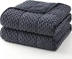 Topcee Weighted Blanket King Size (20lbs 80"x87"), Minky Dots Heavy Blanket for Woman, Man Sleeping, Soft, Cozy and Cooling Weighted Throw Blankets, Machine Washable, Grey