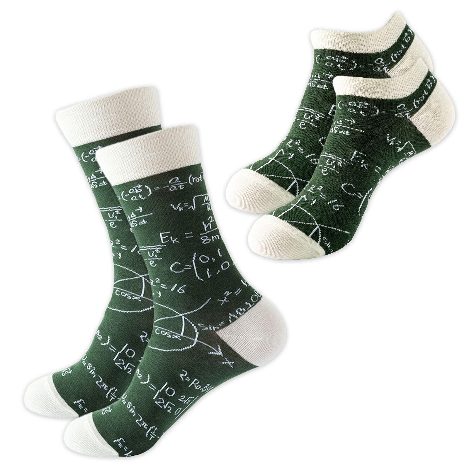 RNSKFG 2 Pairs Of Mathematical Formula Socks, Soft And Breathable Shallow Mouth Socks, Personalized And Creative Sports Socks, And Student Gifts.