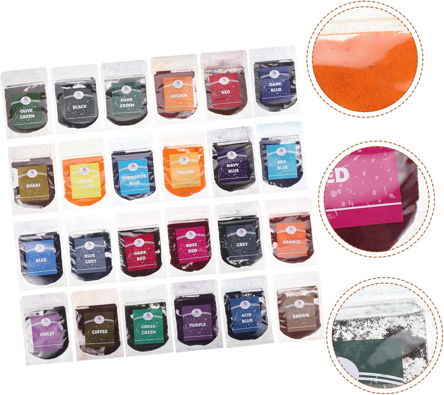 COHEALI 24bags Tie Dye Powders Permanent Vibrant Colors for Dyeing for Projects Boys and Girls and Adults Tie Dye Parties Halloween Crafts Each