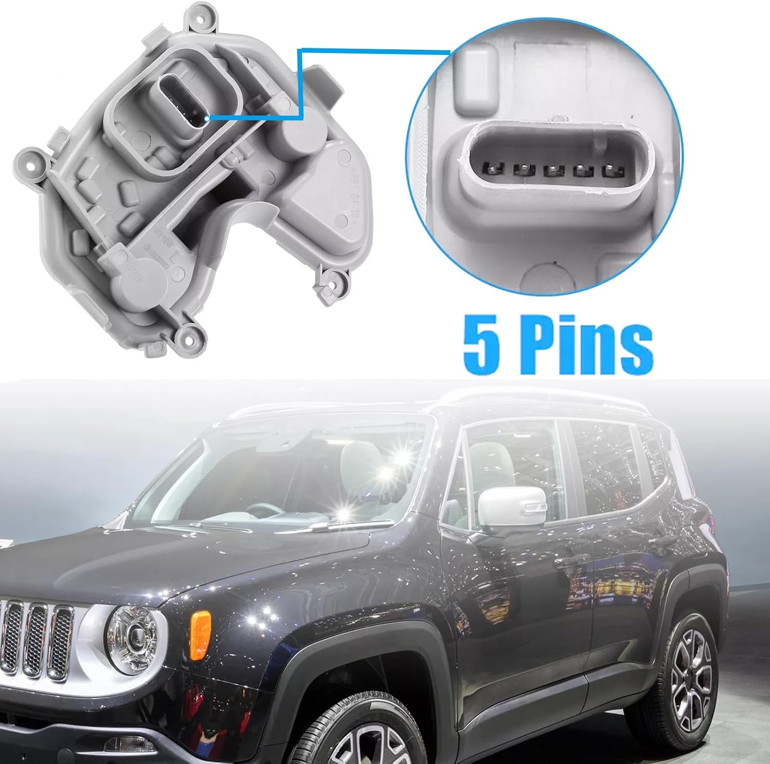 5 Pin Rear Tail Lamp Rear Taillight Wiring Harness Connector Pigtail Plug Fit for Jeep Renegade 2015-2023 Replaced OE# 68406157AA
