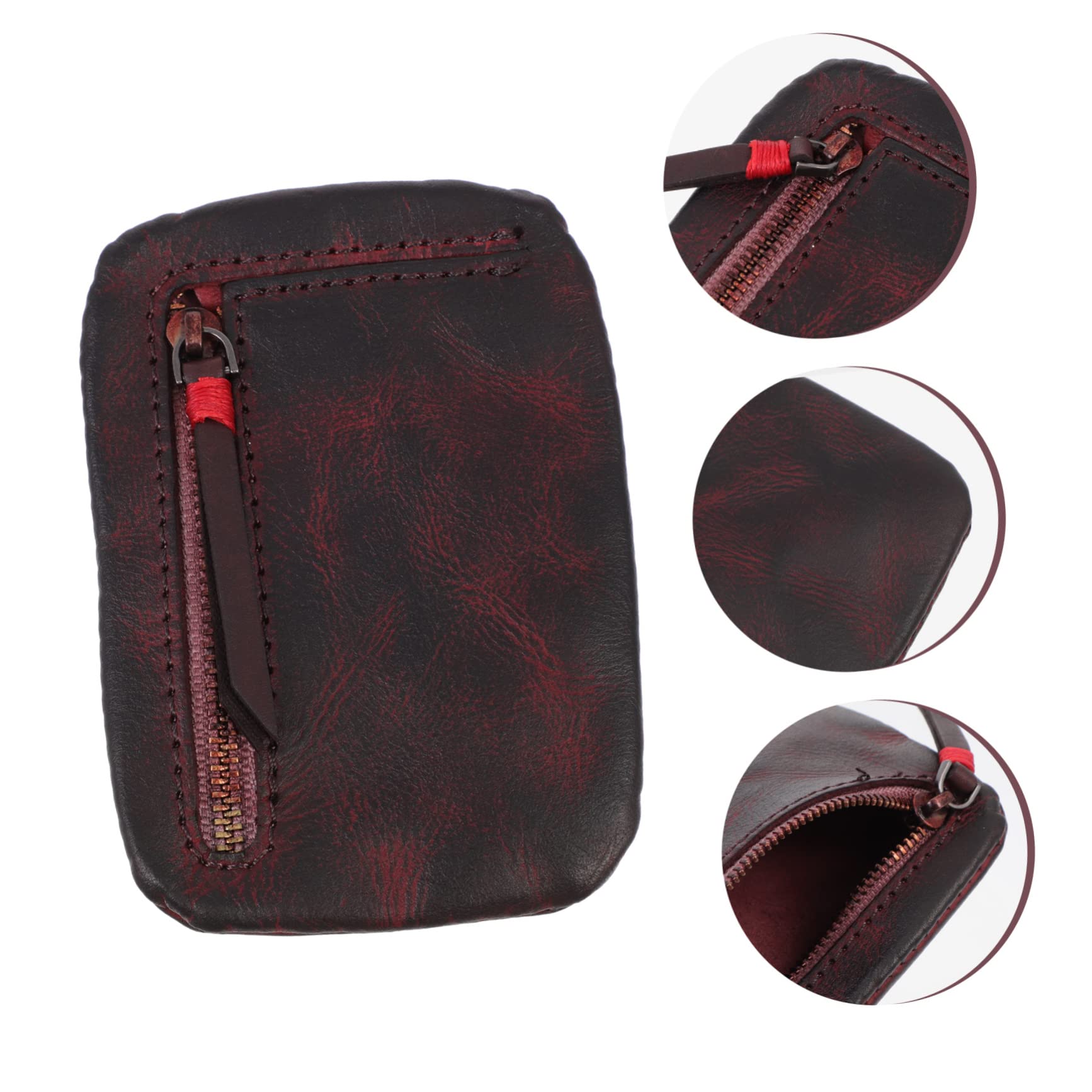 Hemobllo 5piezas Bolsa De Almacenamiento Multifuncional para Auriculares y Cables Organizador De Cables y Tarjetas para y Uso Color Marrón De Cuero Vegetal
