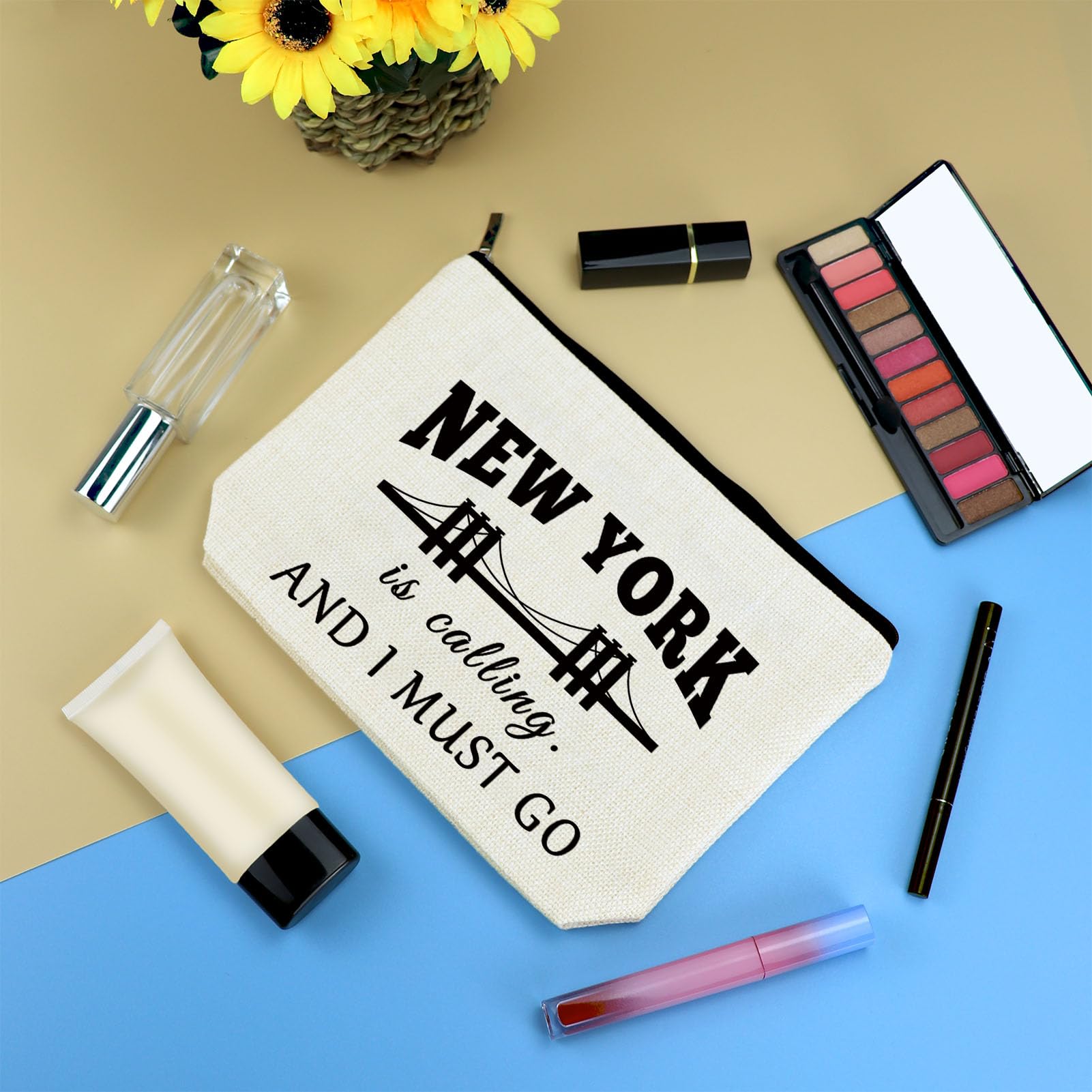 New York Travel Gift Makeup Bag NYC Gift for Girls Women New York Souvenir Cosmetic Bag NYC City Themed Gifts Girls Trip Weekend Gifts City Walk Zipper Travel Toiletries Pouch - Image 3