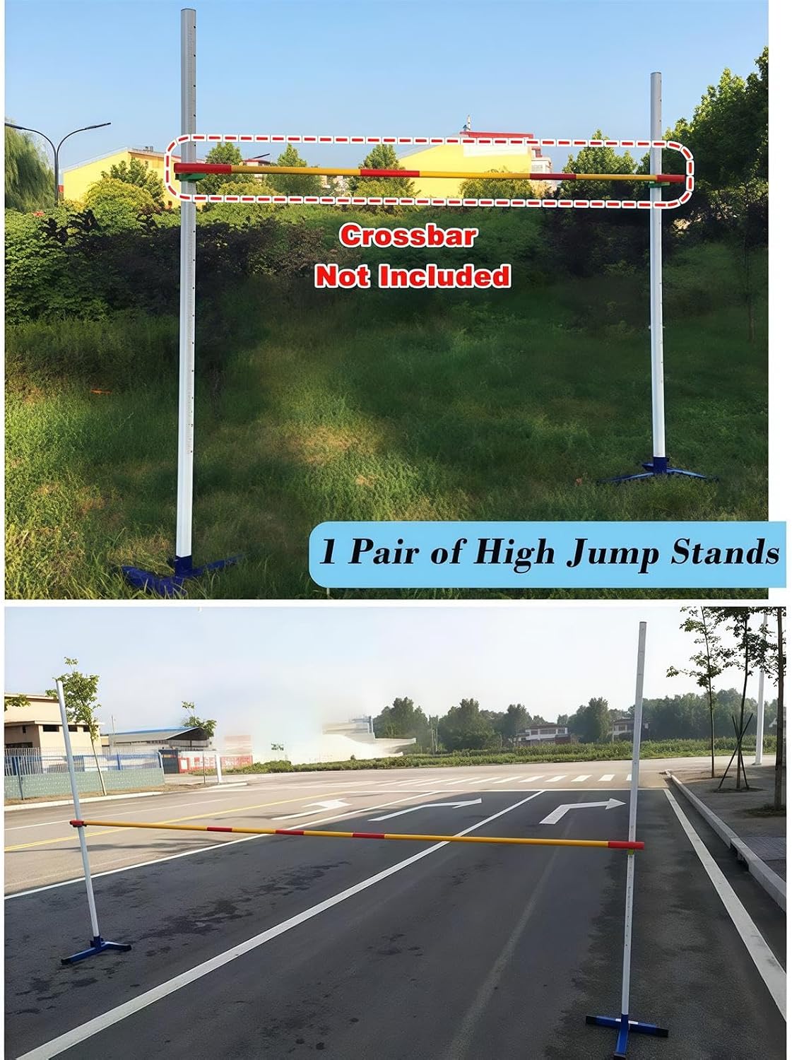 High Jump Stands - Adjustable 50–200 cm Training Equipment for Beginners and Athletes, Assembly Stands for Hurdles Track and Field