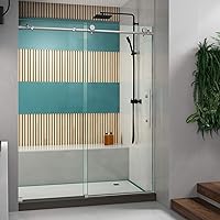 Vista 14 de DreamLine Enigma-X - Puerta de ducha deslizante sin marco de 44-48 pulgadas de ancho x 76 pulgadas de alto en acero inoxidable pulido