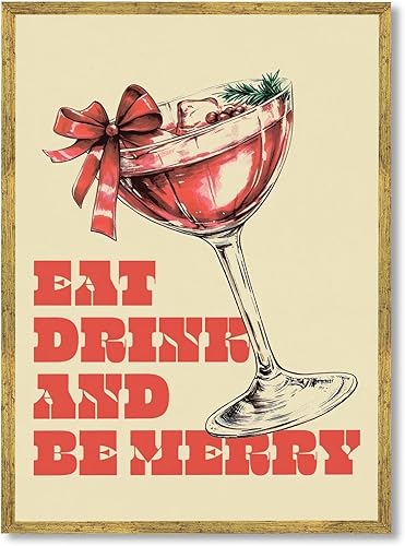 Miniatura 64 de Póster de cóctel con texto en inglés "Santa Claus Cheers", impresión en lienzo, pintura moderna, arte de pared moderno para decoración de pared de