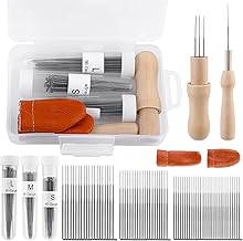 Wool Felting Tool Kit, 74 Pcs Needles Wool Felting Needles Tools 3 Sizes Felting Needles Felting Supplies with 3Pcs Needle Bottles for Beginner
