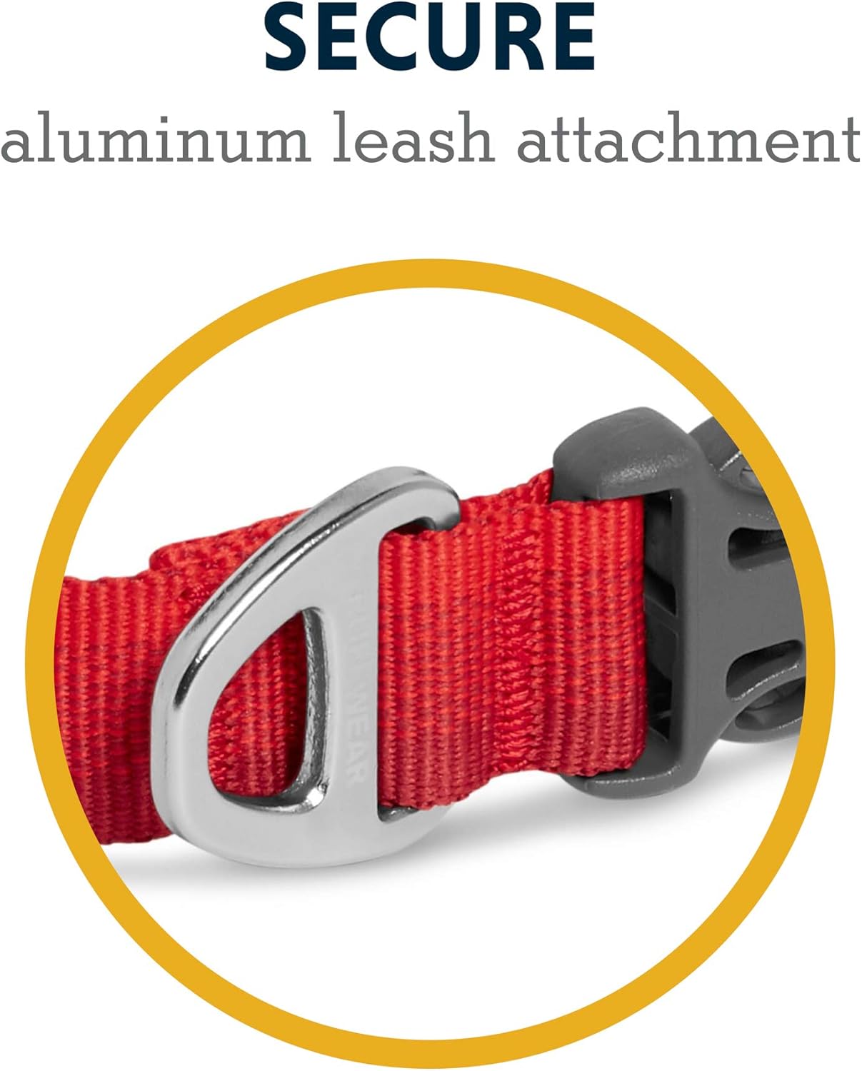 Ruffwear, Front Range Dog Collar, Adjustable Tubelok Webbing, Lightweight, Side Release Buckle, Aluminum V-Ring, Durable for Everyday Use, Red Sumac, 20"-26"