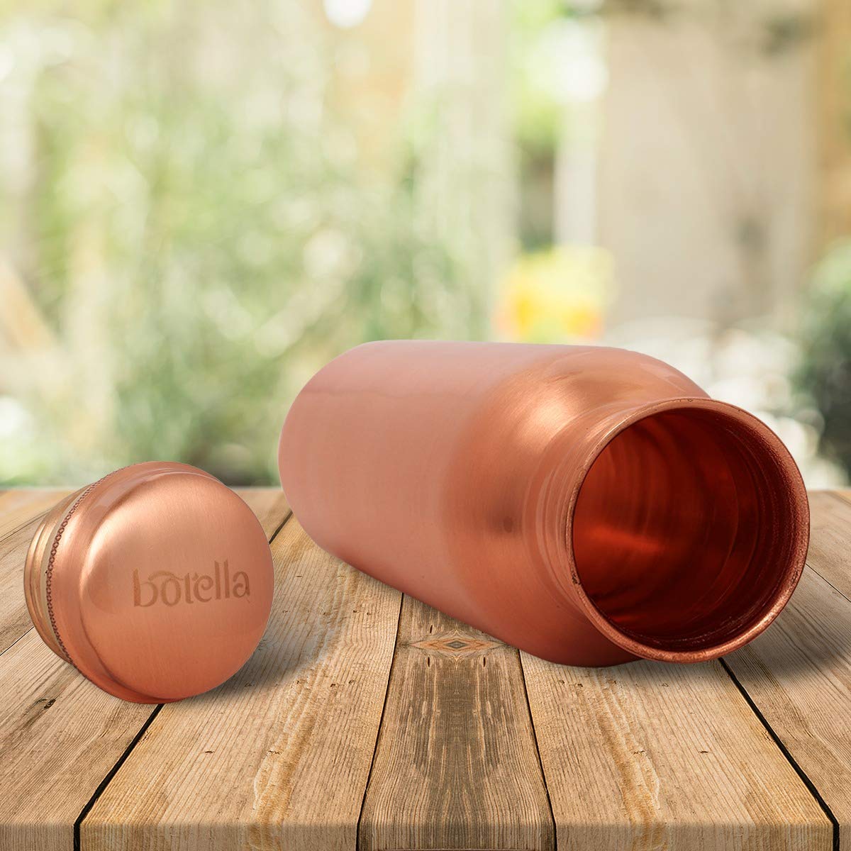 Botella 1000ml Copper Water Bottle - Handcrafted Ayurvedic Pure Copper Bottle With Leak Proof Lid - 34 Oz For Immune Health - View #4