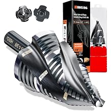 Four Spiral Flute Step Drill Bit for Metal,M35 Cobalt Unibit Step Drill Bit Set 1/4" - 1-3/8"19 Sizes,Wear-Resistant AlTiN Coated,3/8" Hex Shank for Metal, Stainless Steel, Aluminum, Plastic