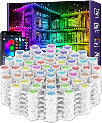 Miniatura 11 de LETIANPAI Luces permanentes para exteriores de 300 pies, luz de alero RGB con control remoto de aplicación, modos de escena de bricolaje IP67