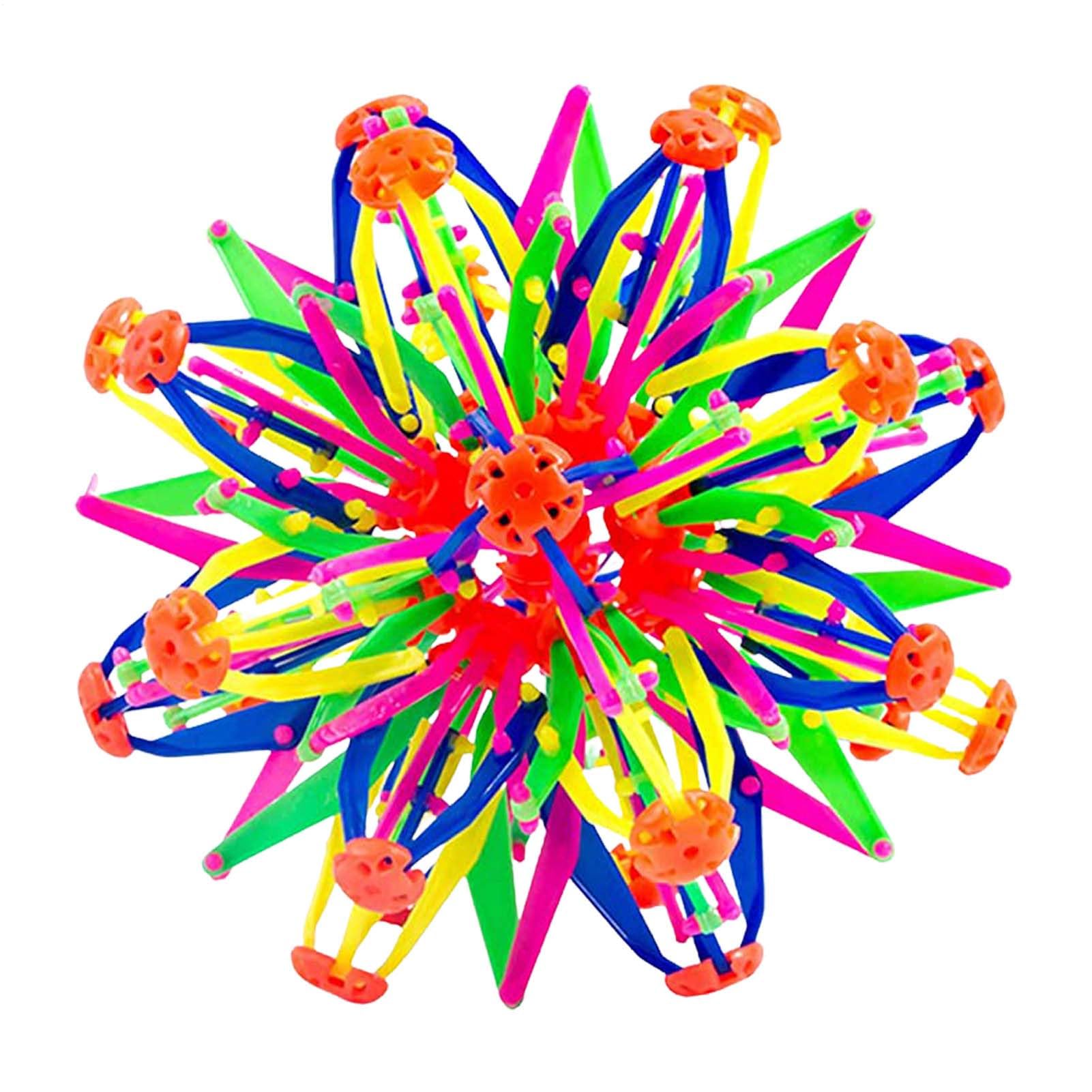 Balle respiratoire Extensible | 6,5 Pouces Rainbow Magic Ball Fidget Toy | Balles de Fleurs transformables Toys Puzzle avec la lumière | Extension balles Sensory Stress Relief Toys for TDAH Yoga