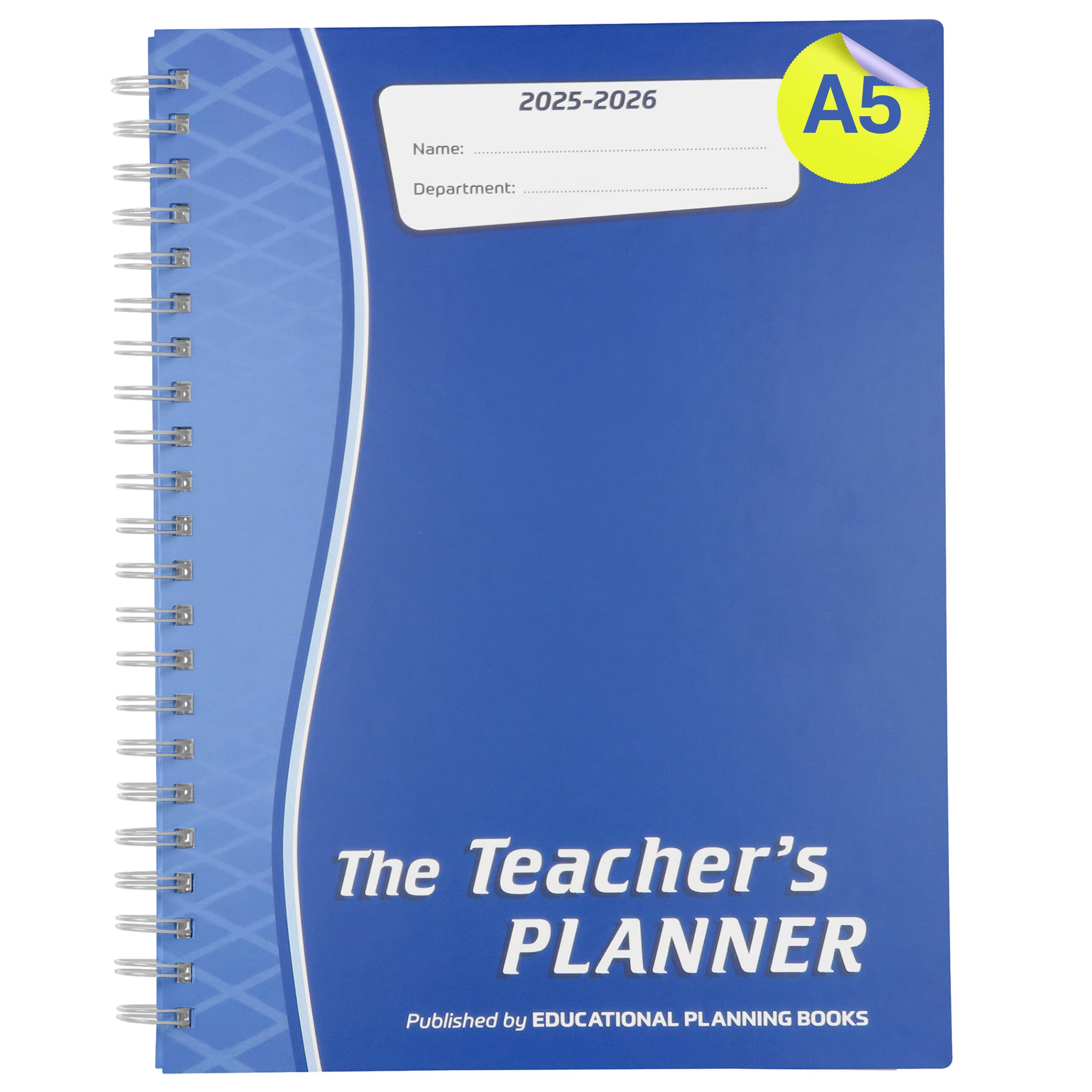 Educational Planning Books - The Teachers Planner 2025-26 | (A5, 6 Periods) | Page-a-Day & Undated, with Dedicated Pages for Year Planning, Exams, Marking, Contacts, and more - Blue (TP9-B)