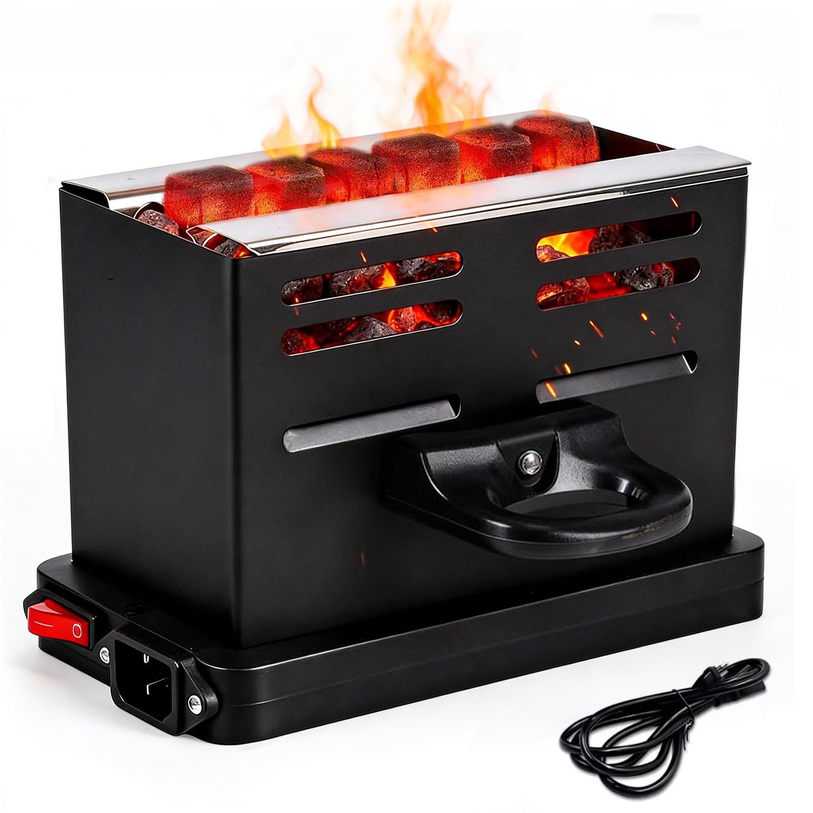 Elektrischer Kohleanzünder, 800W Holzkohle Elektrischer Kohlegrill Anzünder, Kohlegrill Zubehör mit Kabel und Griff, Kohlegrill Kohleanzünder für Outdoor Herd Grill