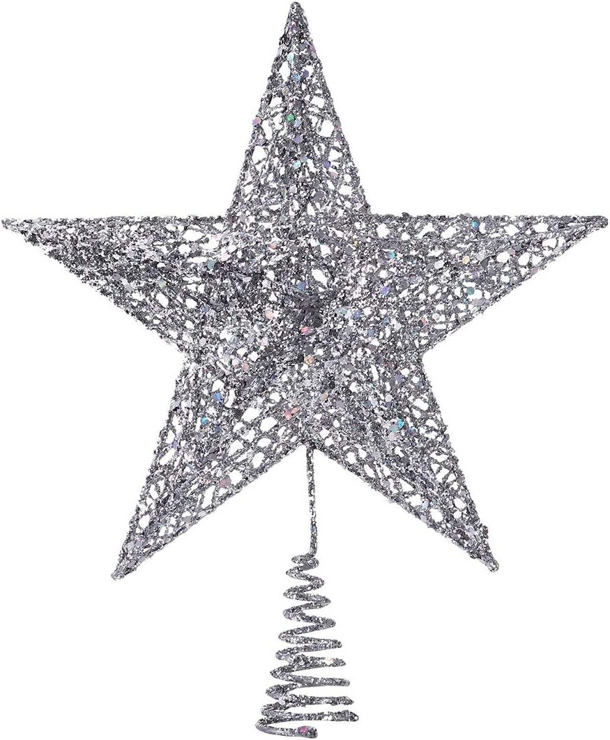 NICEXMAS Christmas Tree Topper Star Christmas Tree Decoration Star Treetop Decor,25cm