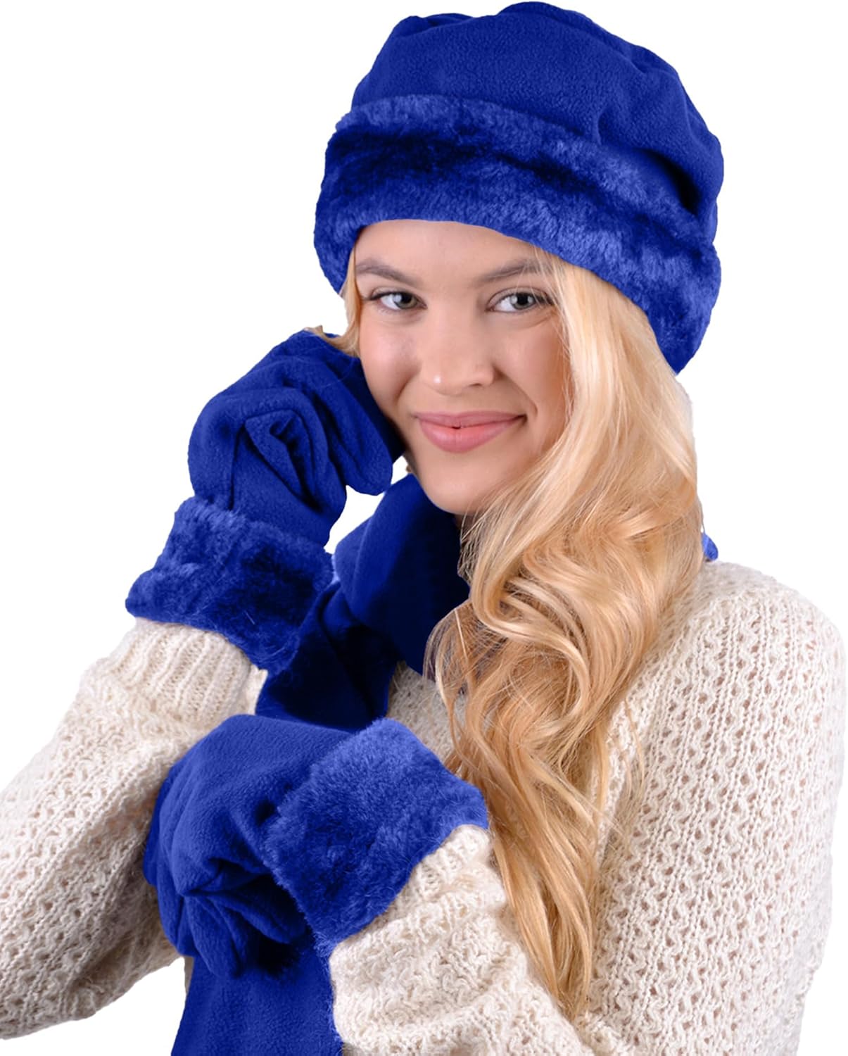 boxed-gifts Women's Warm Fleece Winter - Women's Hat and Glove Set + Hats Gloves Scarves for Women - Image 2