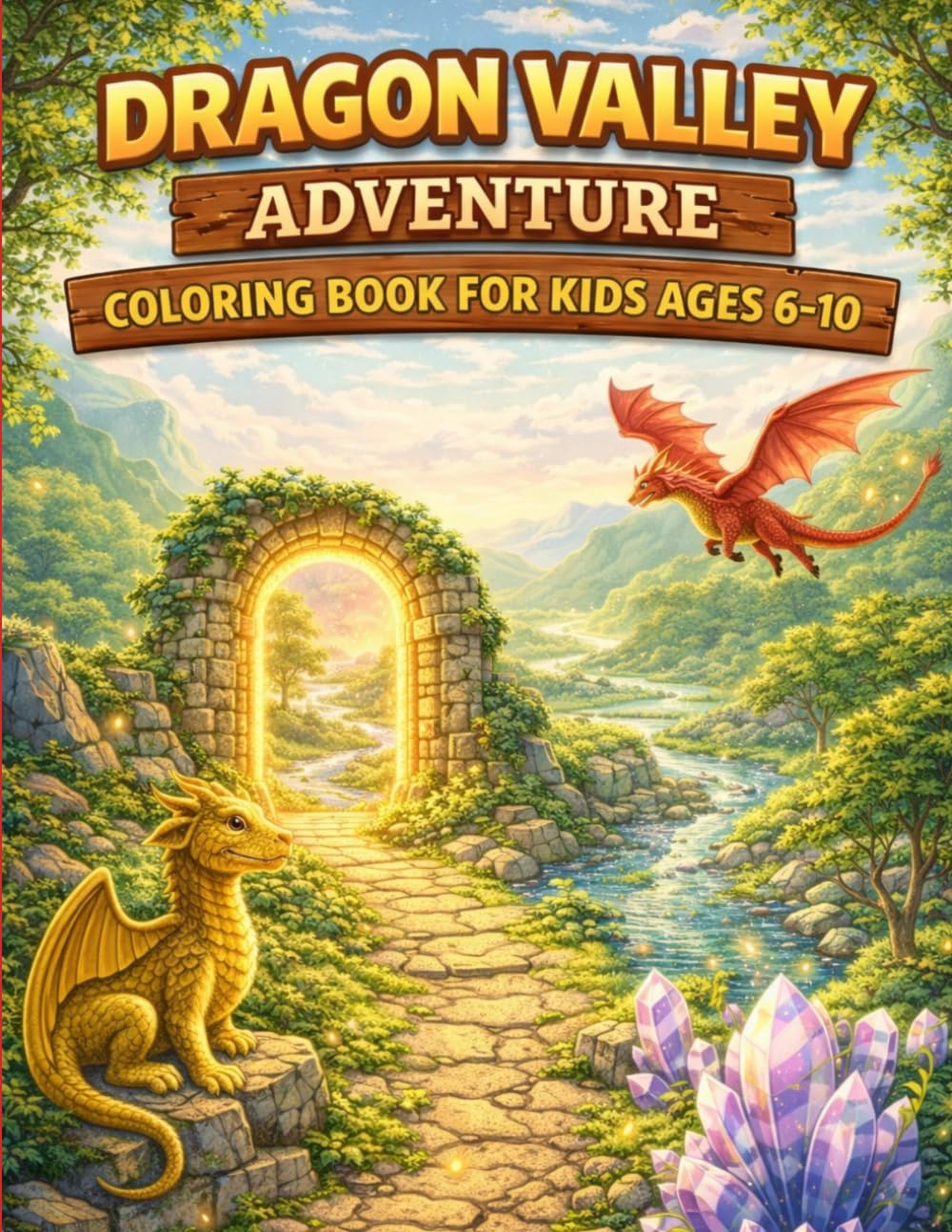 Dragon Valley Adventure Coloring Book for Kids Ages 6–10: Explore Friendly Dragons, Hidden Valleys, Mountain Paths & Magical Adventures (Adventure Worlds Coloring Series)