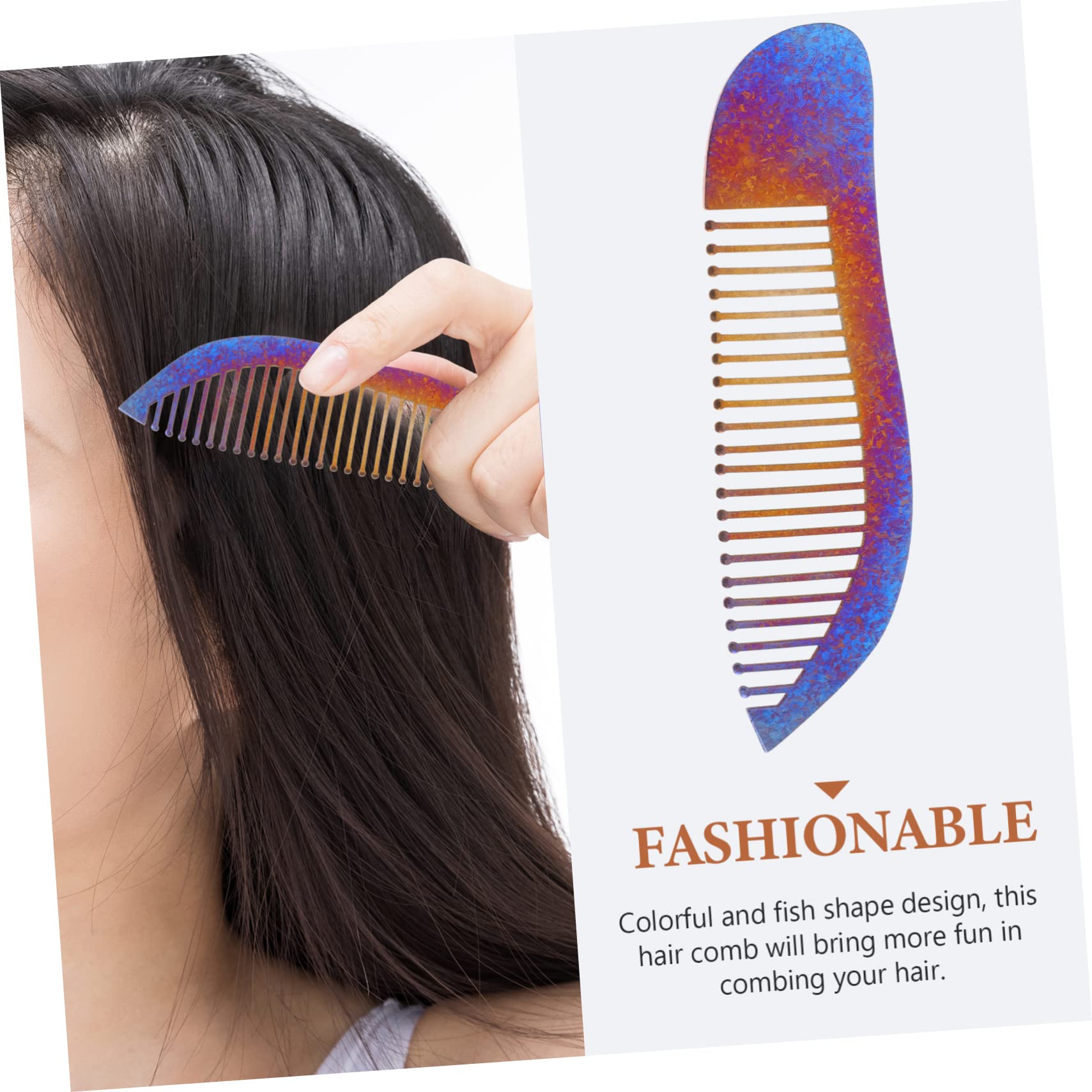 FOMIYES 5 Peines De Peluquería Con Anchos Y Suaves Para Peluquería Herramienta Portátil De Aleación De Titanio Estático.