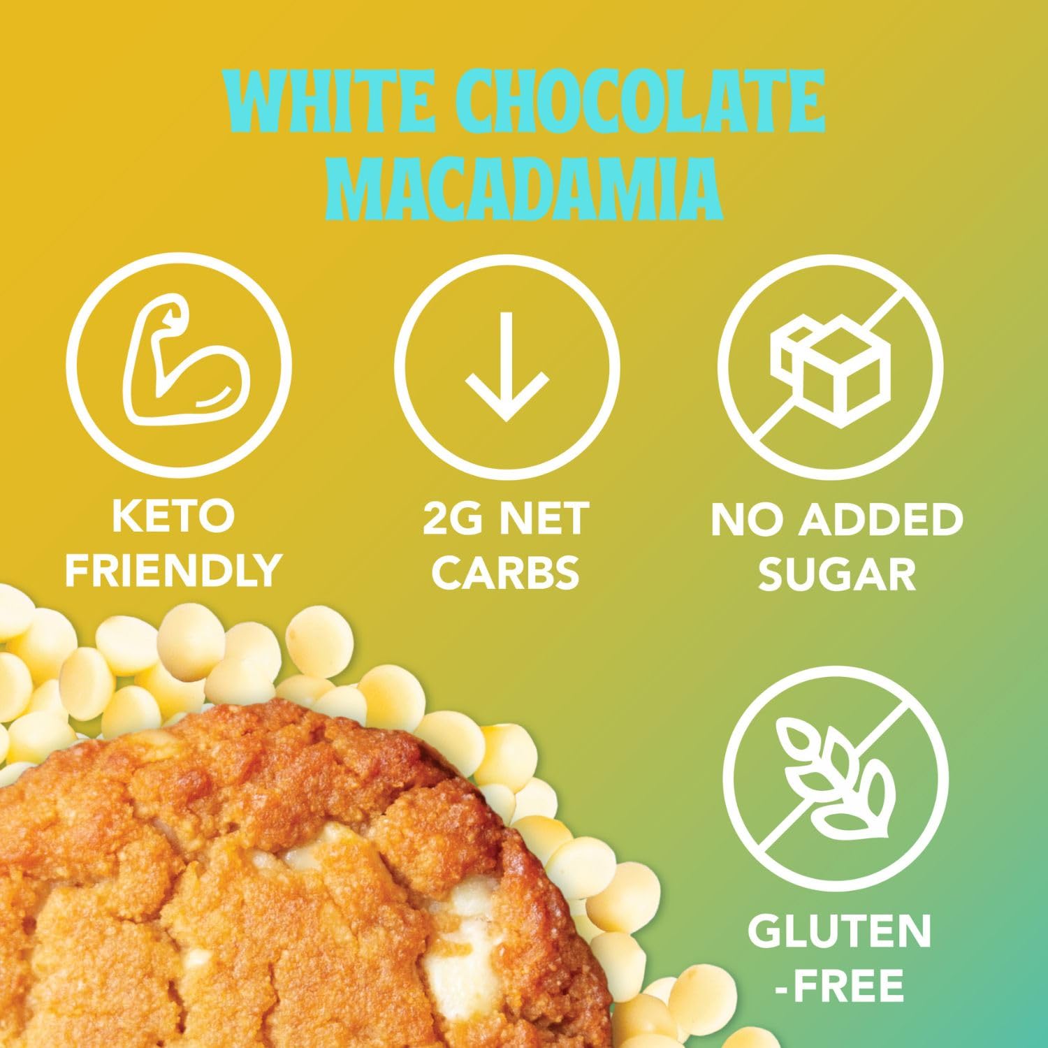 ChipMonk Keto Cookies - White Chocolate Macadamia (12 Pack) Low Carb Keto Snacks - Gluten-Free, High Fat, Low Sugar, Ketogenic Sweet Snack Foods, Healthy Macro Nutrition Treats