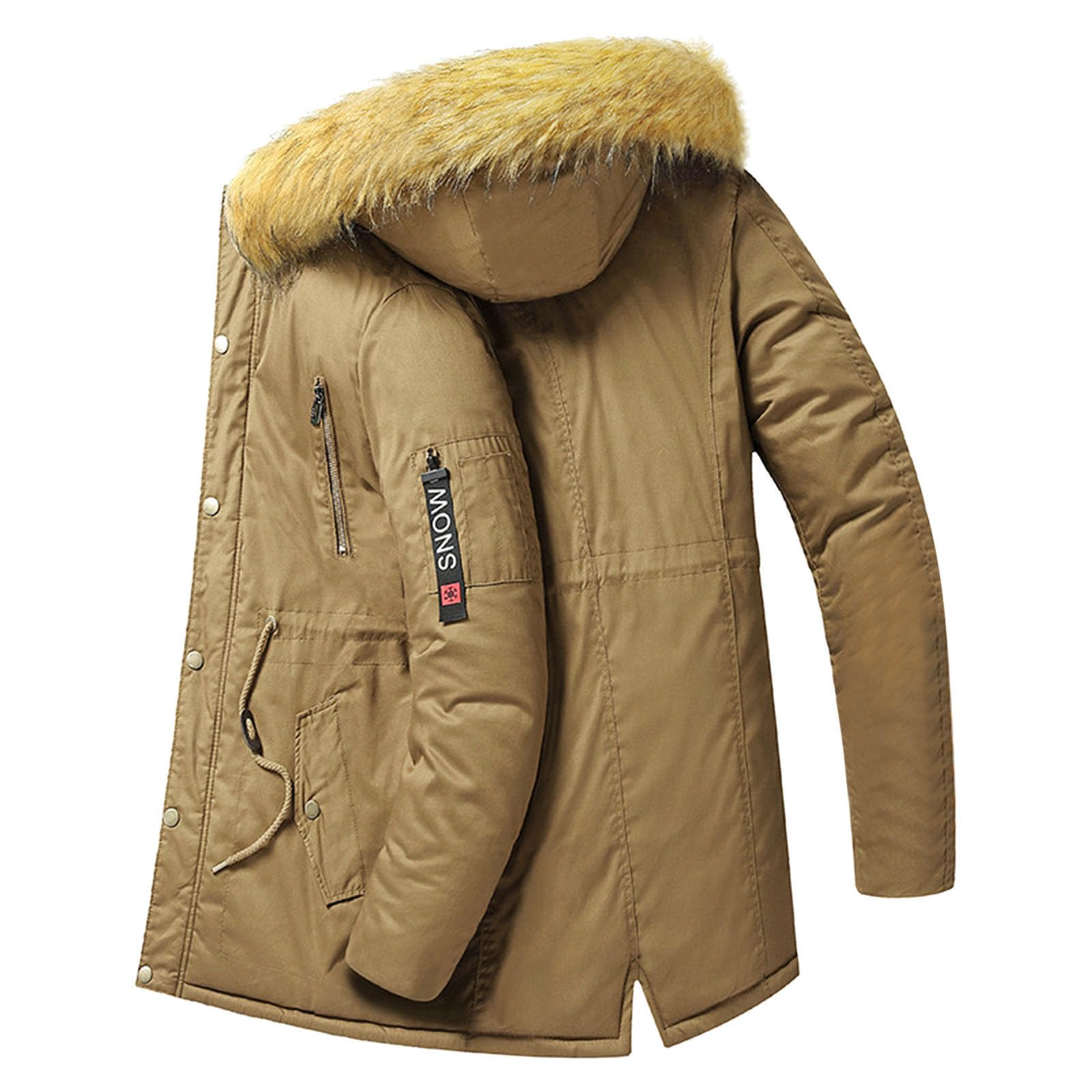 Winterjacke Herren Warm Parka, Winterparka Herren Winter, Gefütterte Jacke Mit Kapuze Übergangsmantel Mit Taschen Klassischer Arbeitsjacke Regular Fit Mantel Outdoorjacke Parker Für Outdoor