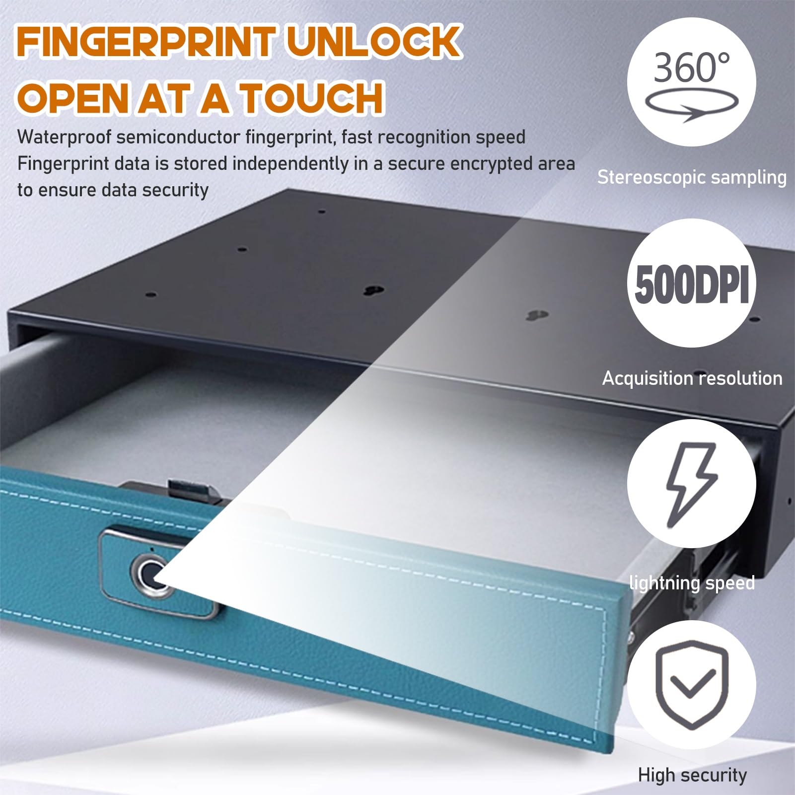 Coffre-fort À Tiroir En Acier, Coffre-fort À Déverrouillage Par Empreinte Digitale Caché, Petit Coffre-fort Pour La Maison, Coffre-fort Tactile Intelligent, Adapté À La Table De Chevet À La Maison, Bo