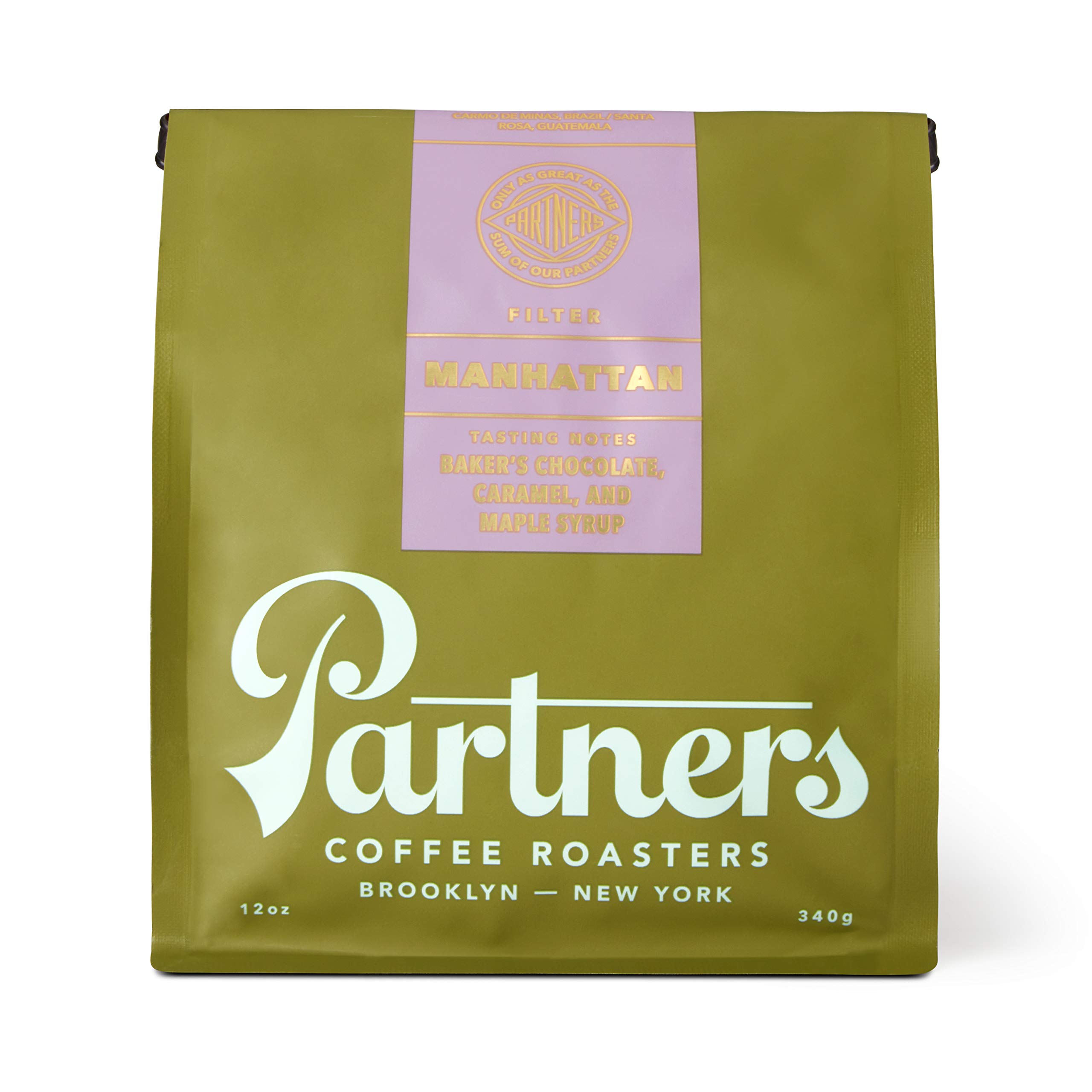 Sponsored Ad - PARTNERS COFFEE ROASTERS - Whole Bean Coffee (Manhattan - Dark Roast) 12oz - Rich, Deep, & Flavorful Omniroast - Baker's Chocolate, Caramel, Maple Syrup - Coffee Beans - Roasted in New York City