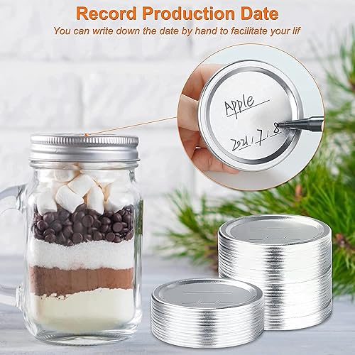 Miniatura 6 de Tapas y anillos para conservas (52 unidades, 26 juegos), tapas FGSAEOR de 3.386 in de ancho para frascos Mason y bandas para tarros Ball y Kerr,